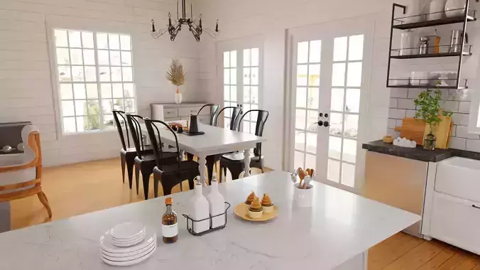 Complete farming house interior