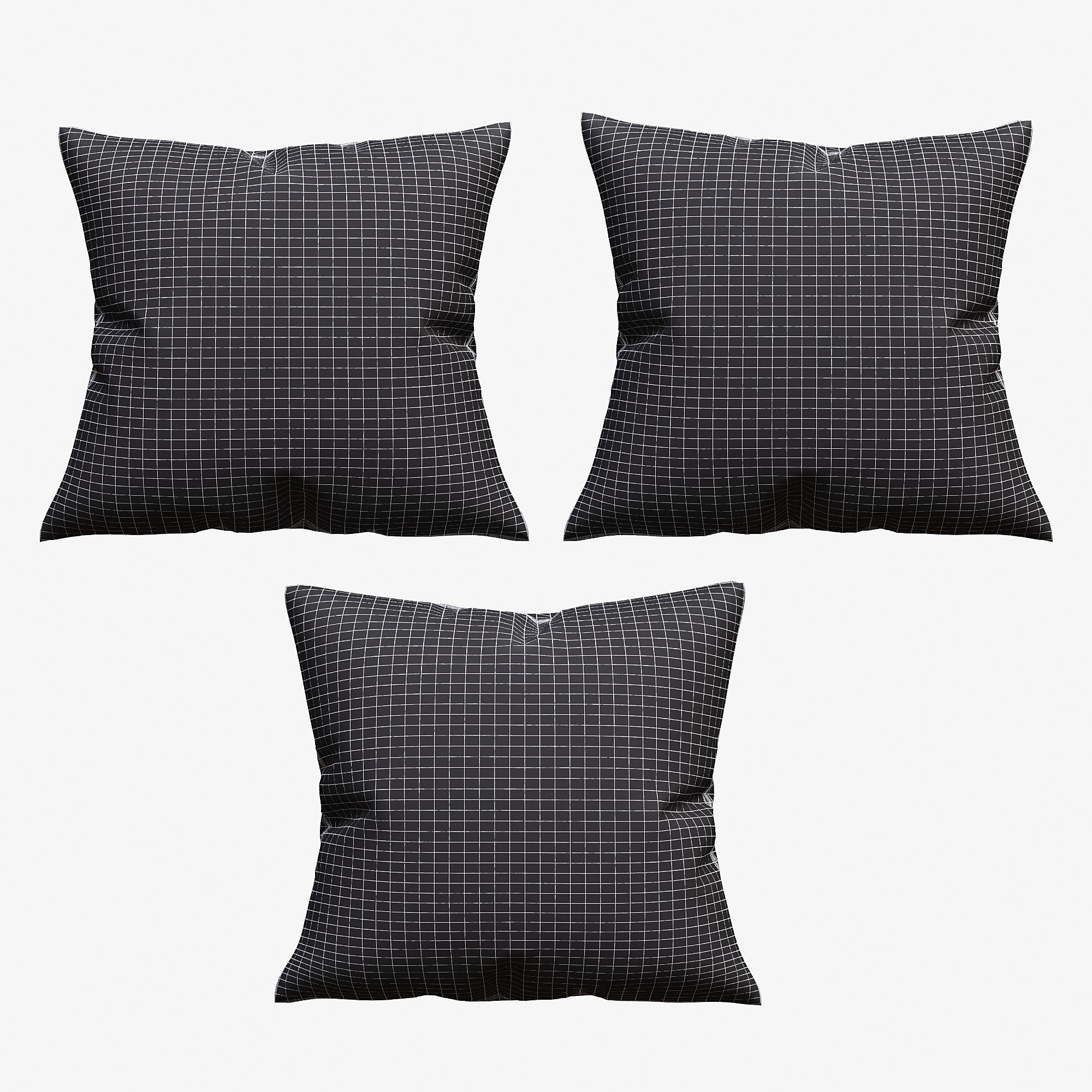 Pilows Pampelonne - Charcoal fabric  3D model_1