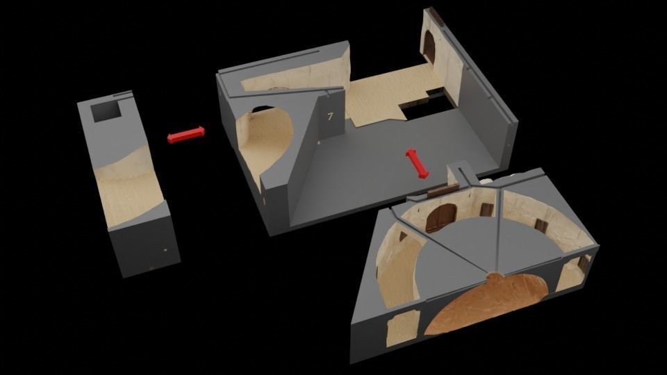 Jabbas Throne Room - Set 6 - Main Entrance 1-6 scale Hottoys 3D print model_32