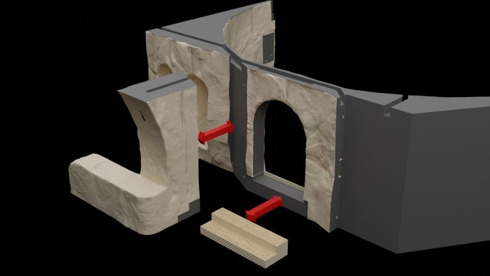 Jabbas Throne Room - Set 6 - Main Entrance 1-6 scale Hottoys 3D print model_15