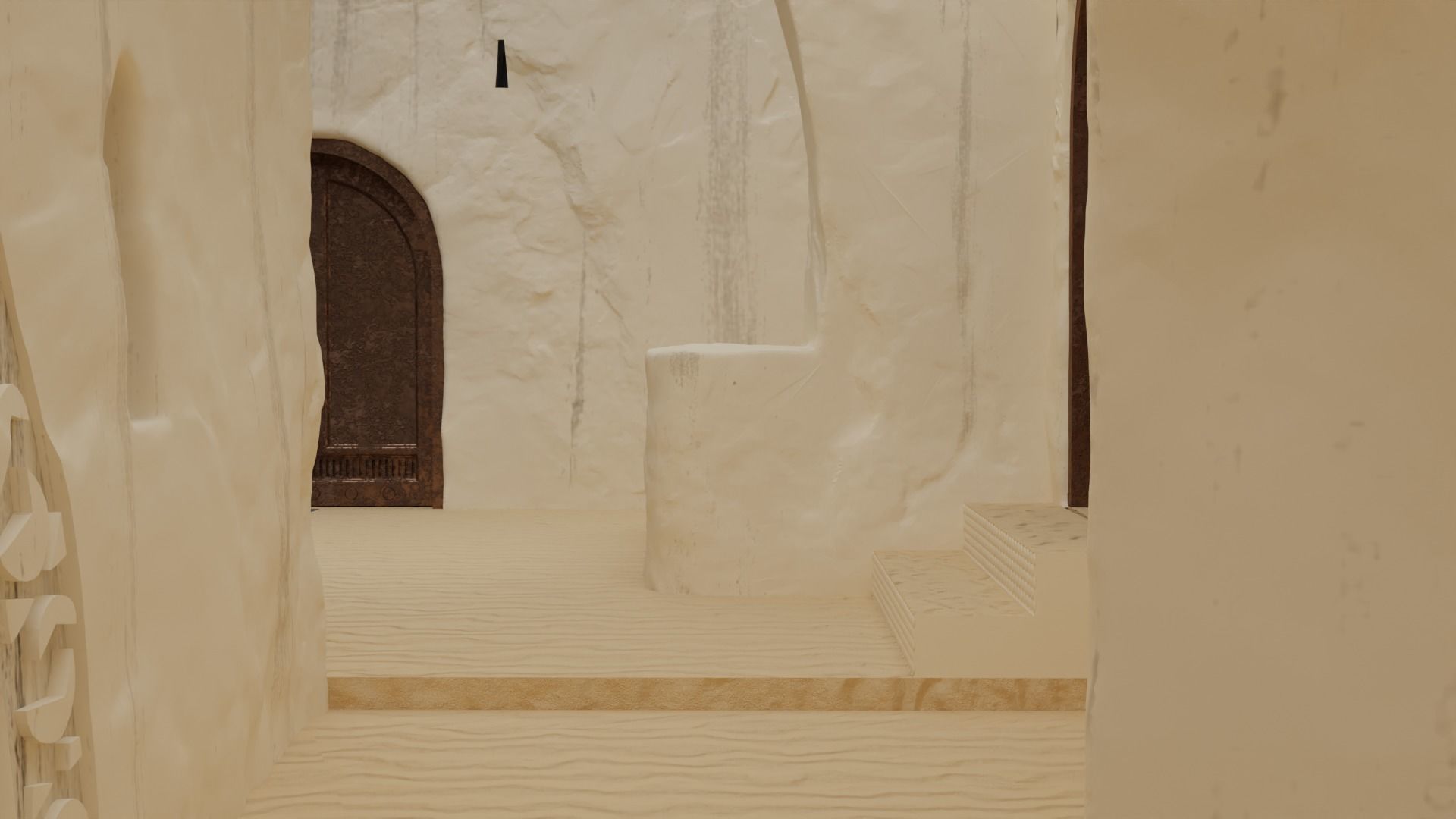 Jabbas Throne Room - Set 6 - Main Entrance 1-6 scale Hottoys 3D print model_8