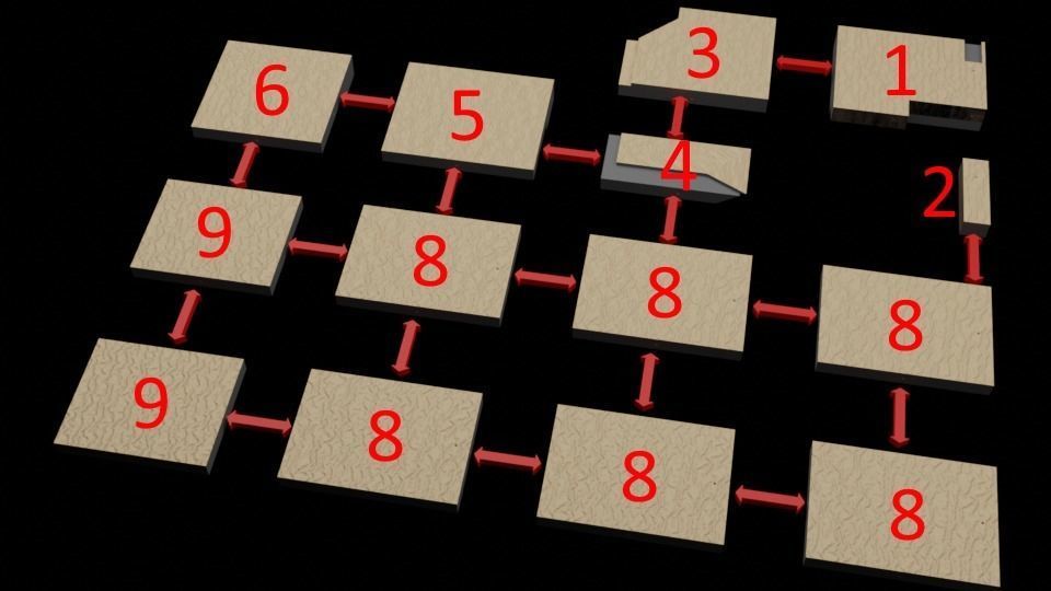 Jabbas Throne Room - Set 6 - Main Entrance 1-6 scale Hottoys 3D print model_21