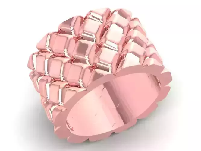 Luxury Woven Pattern Ring 3D Model 905