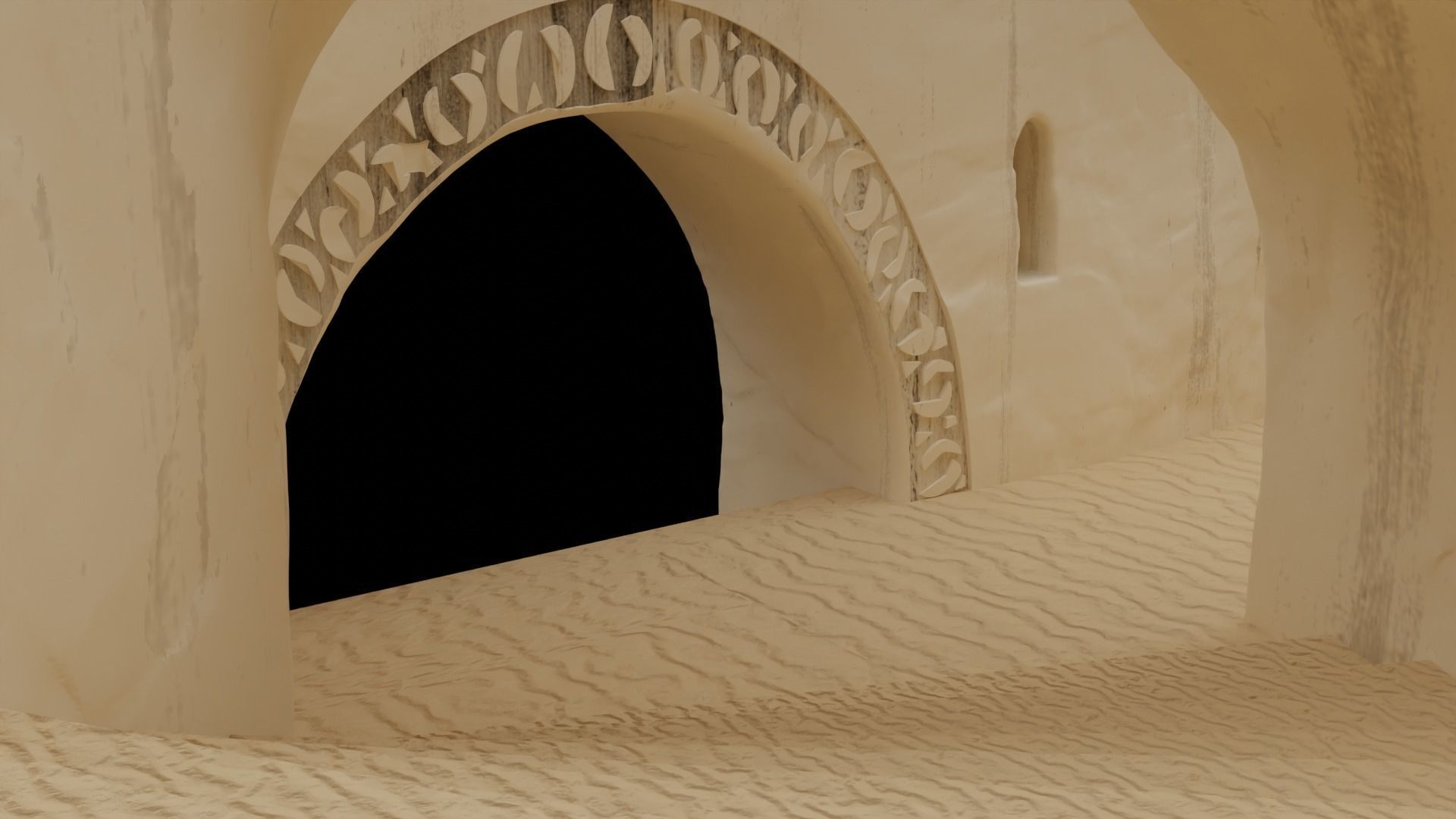 Jabbas Throne Room -Set 6- Main Entrance 1-12 scale Blackseries 3D print model_9