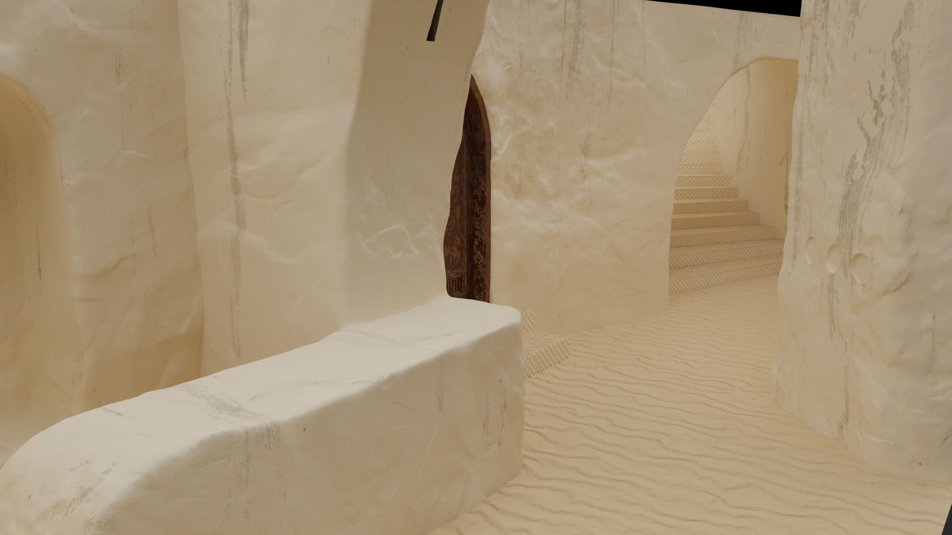 Jabbas Throne Room -Set 6- Main Entrance 1-12 scale Blackseries 3D print model_6