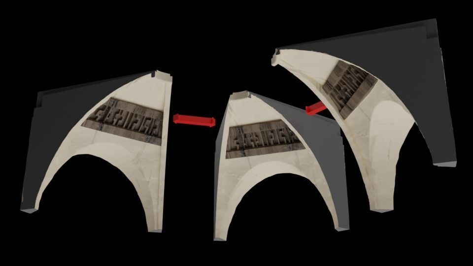 Jabbas Throne Room -Set 6- Main Entrance 1-12 scale Blackseries 3D print model_19