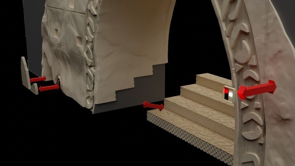 Jabbas Throne Room - Set 6 - Main Entrance 1-18 scale Kenner 3D print model_26