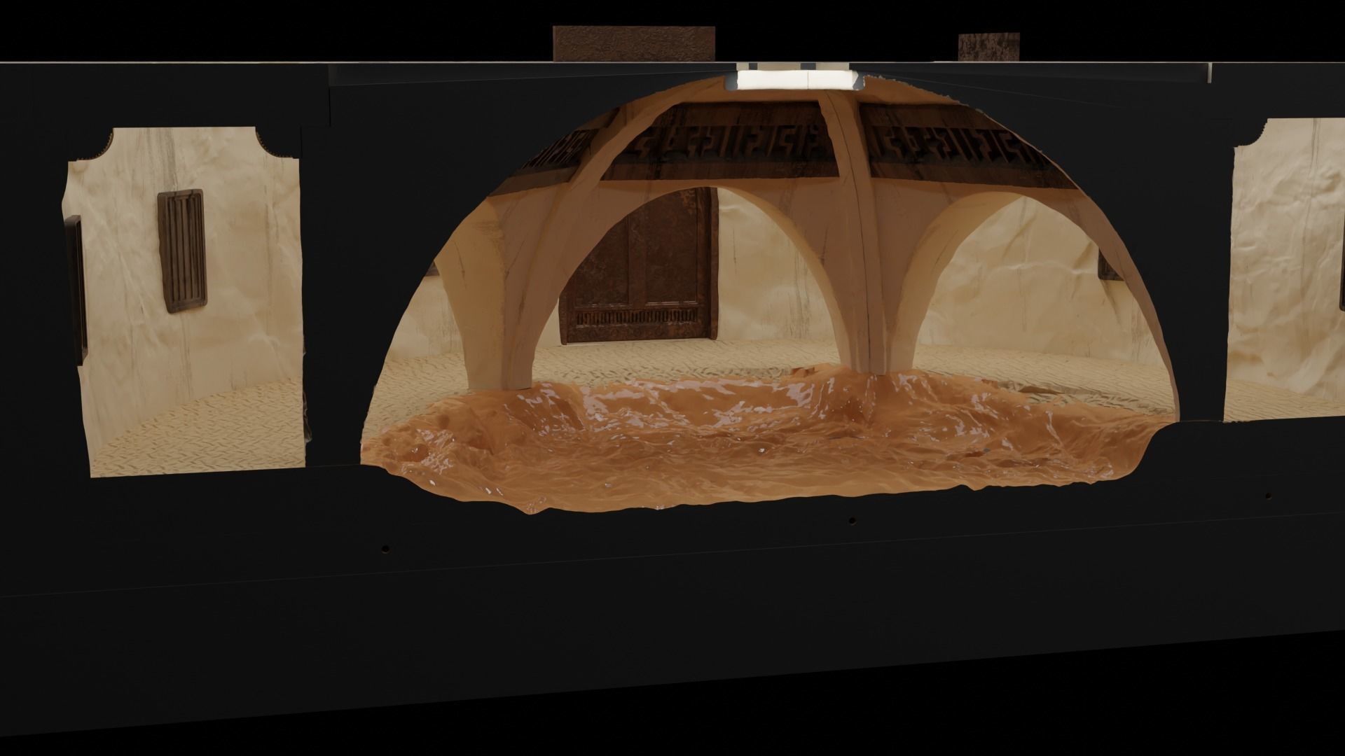 Jabbas Throne Room - Set 6 - Main Entrance 1-18 scale Kenner 3D print model_4