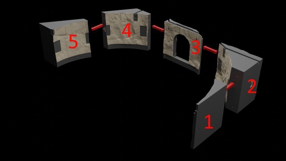 Jabbas Throne Room - Set 6 - Main Entrance 1-18 scale Kenner 3D print model_14