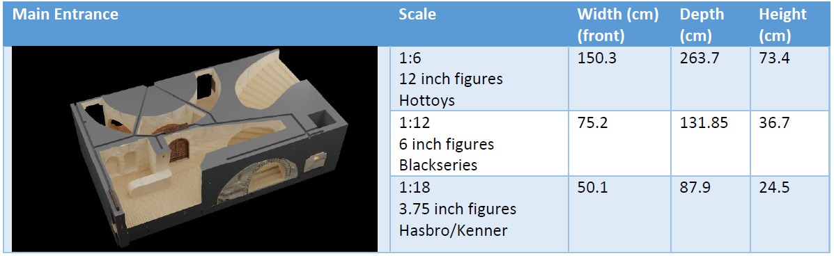 Jabbas Throne Room - Set 6 - Main Entrance 1-18 scale Kenner 3D print model_44