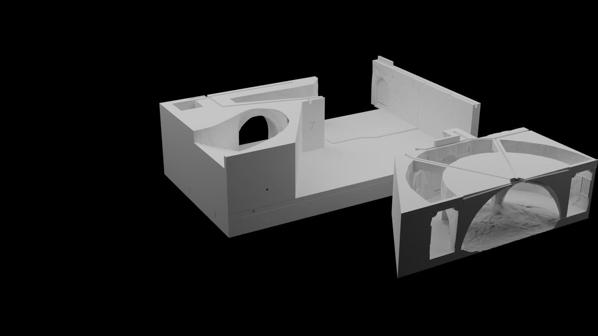 Jabbas Throne Room - Set 6 - Main Entrance 1-18 scale Kenner 3D print model_11