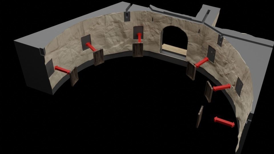 Jabbas Throne Room - Set 6 - Main Entrance 1-18 scale Kenner 3D print model_16