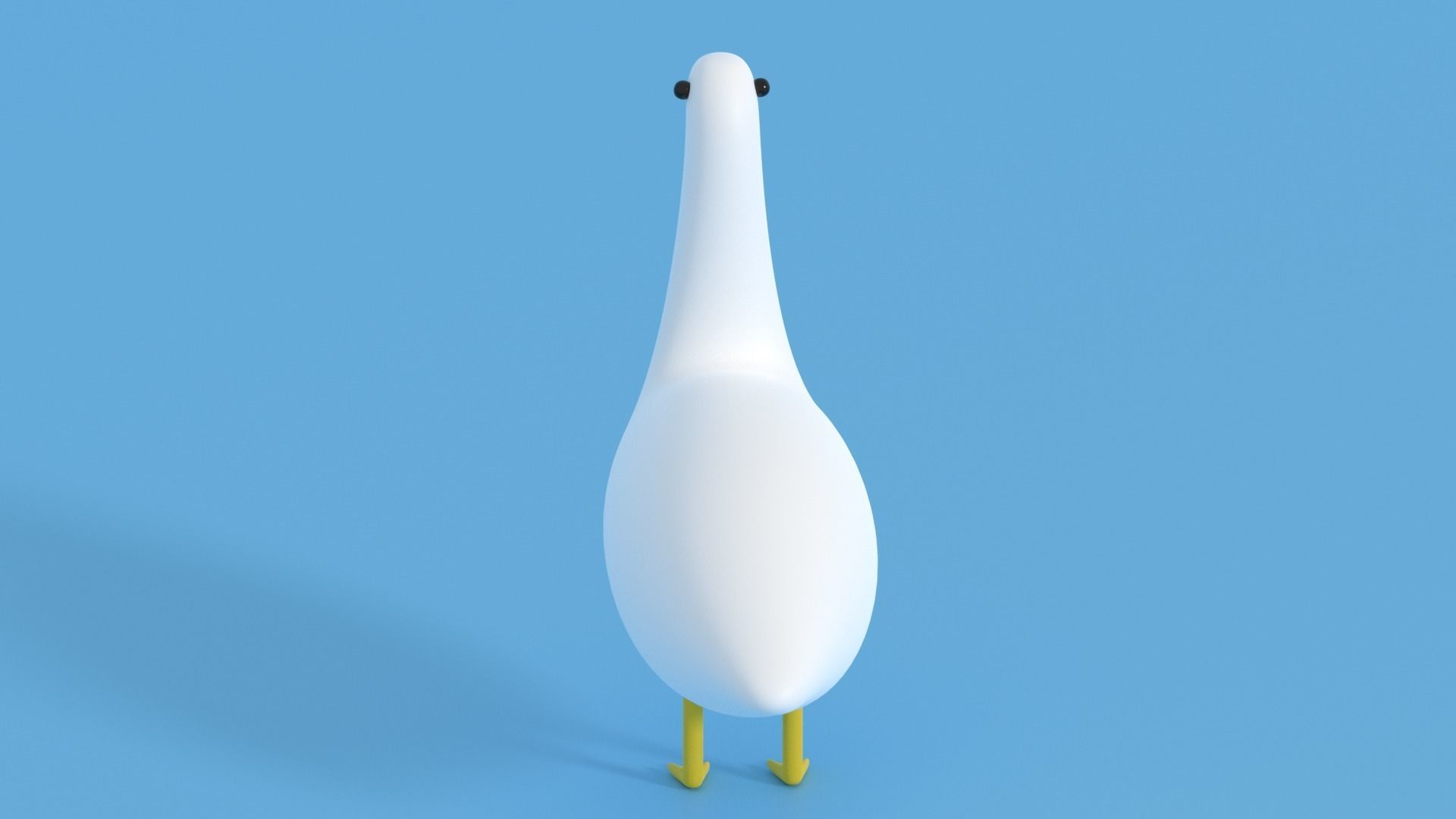 Cartoon Goose Low-poly 3D model_20