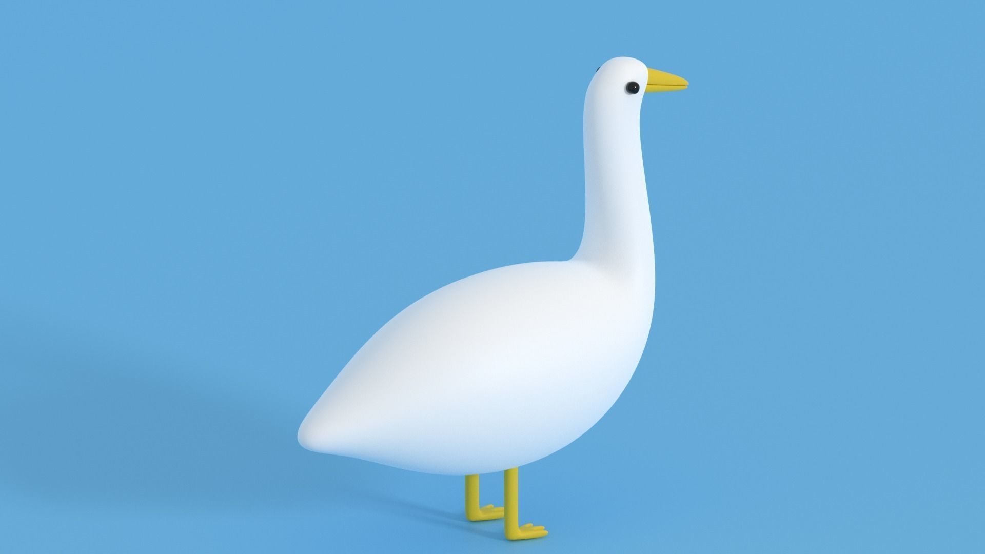 Cartoon Goose Low-poly 3D model_18