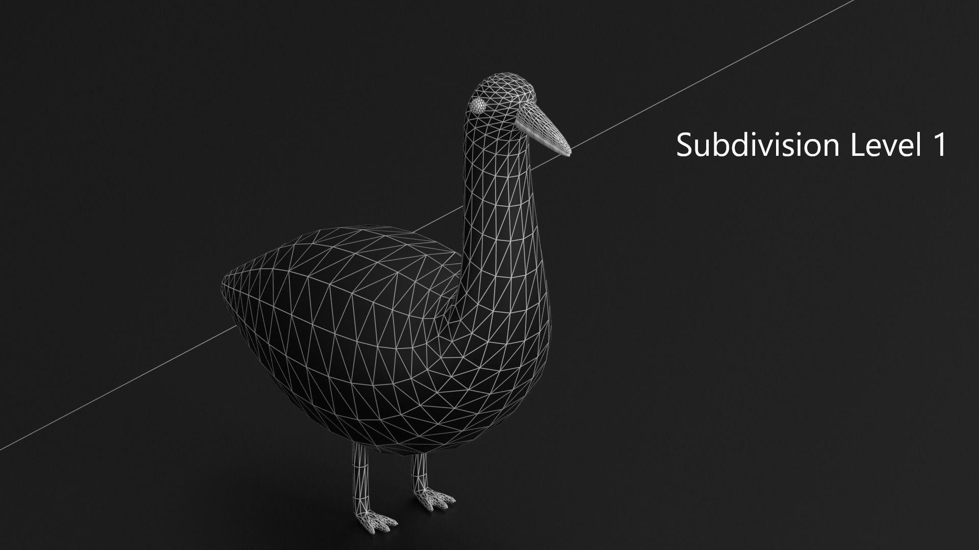 Cartoon Goose Low-poly 3D model_12