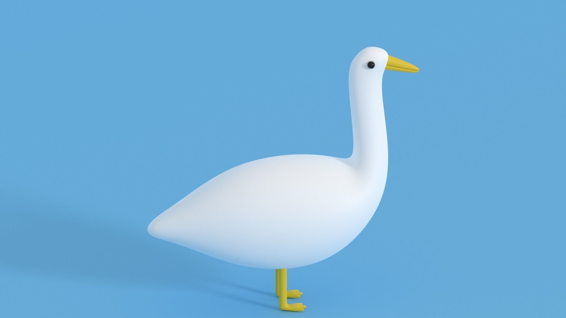 Cartoon Goose Low-poly 3D model_17