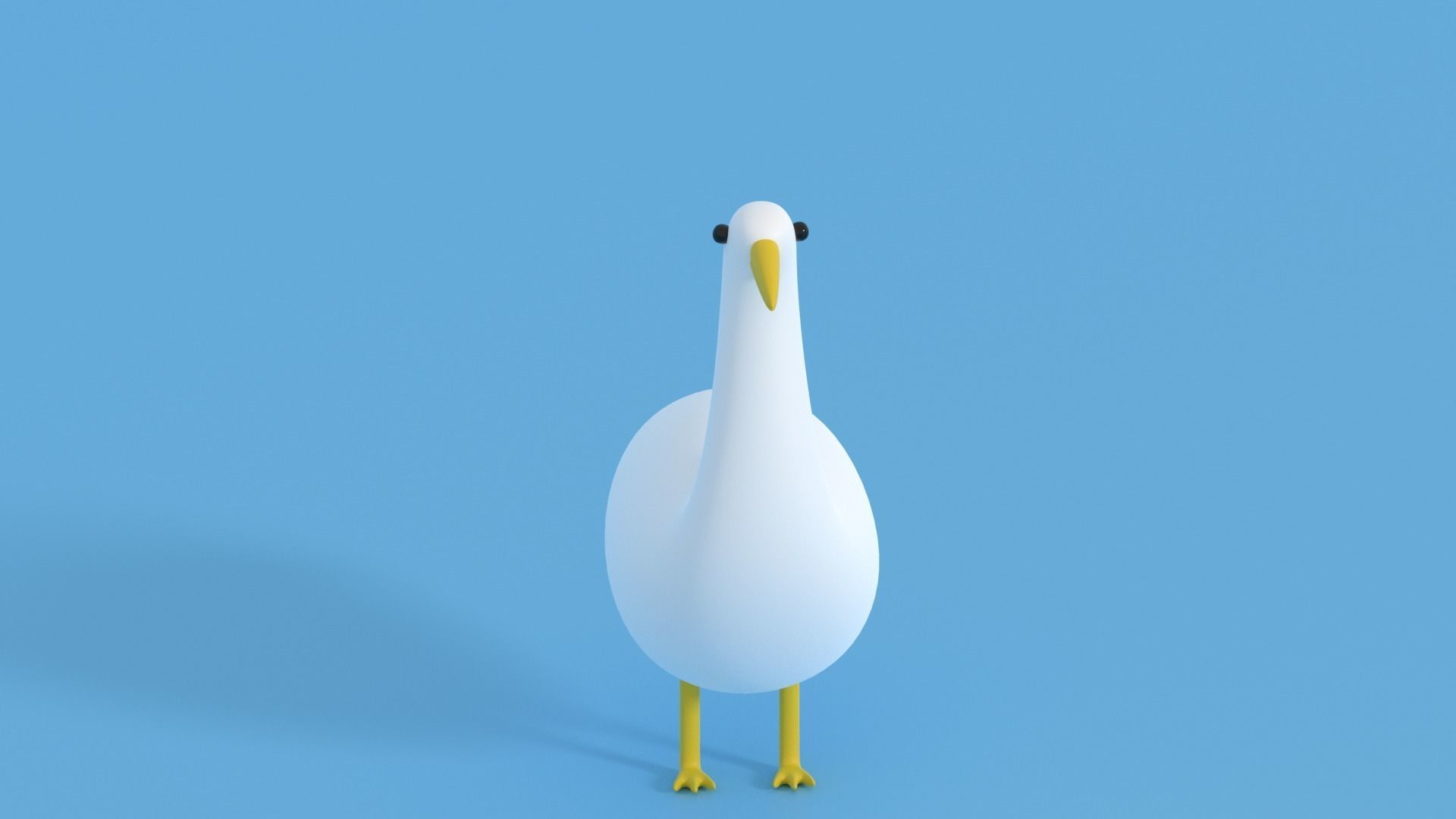 Cartoon Goose Low-poly 3D model_26