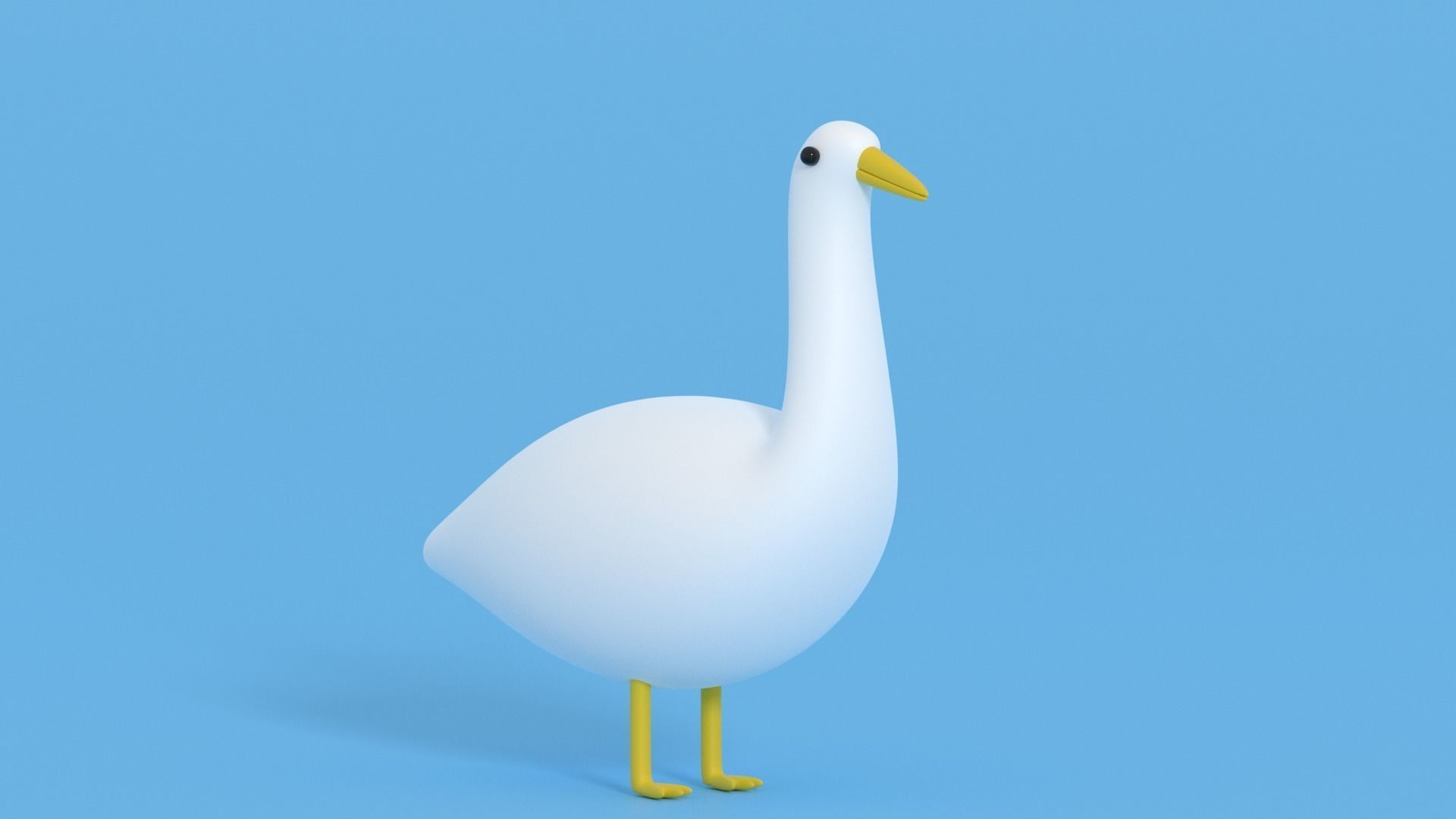 Cartoon Goose Low-poly 3D model_5