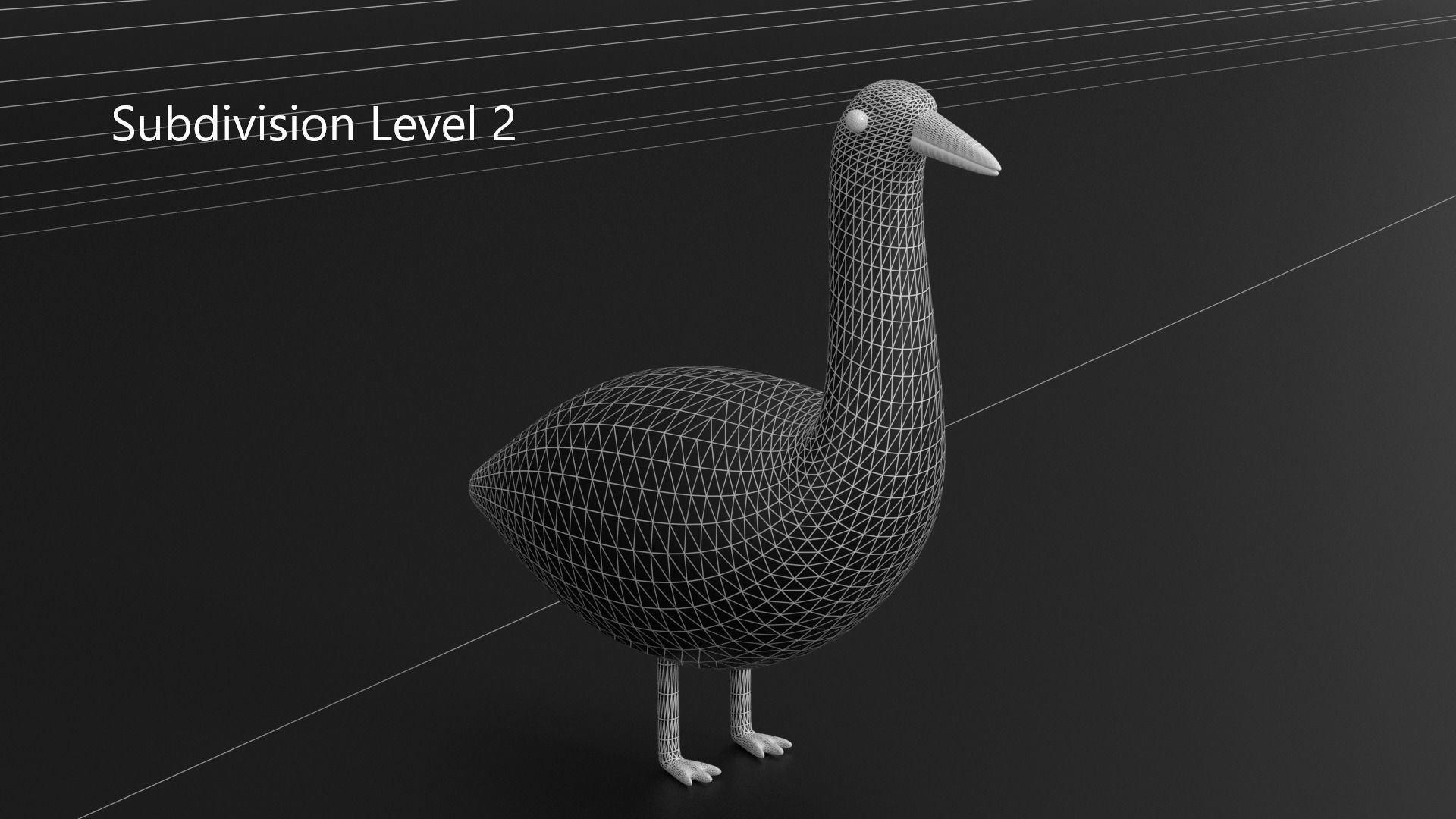 Cartoon Goose Low-poly 3D model_11