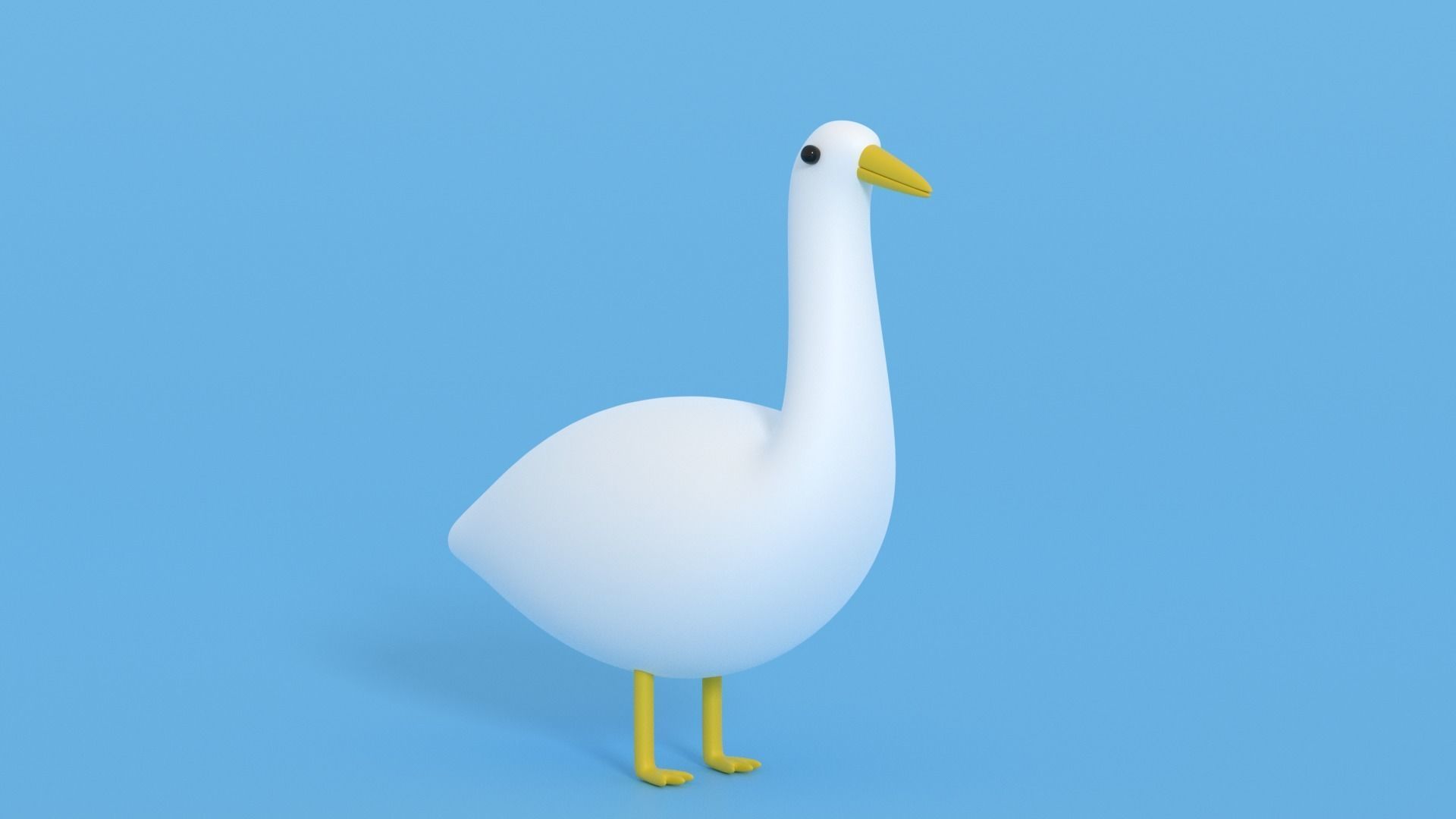 Cartoon Goose Low-poly 3D model_4