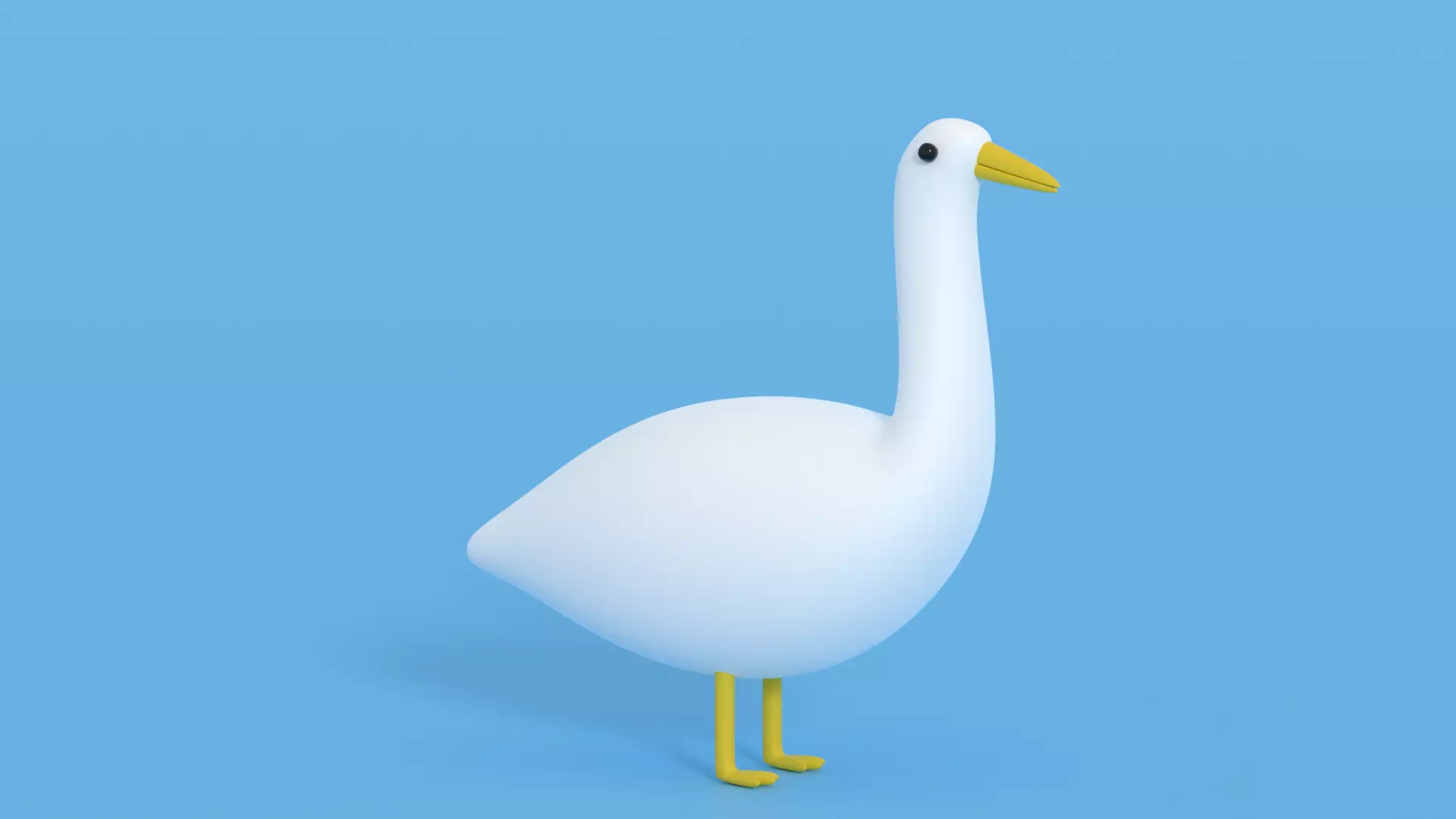 Cartoon Goose Low-poly 3D model_0