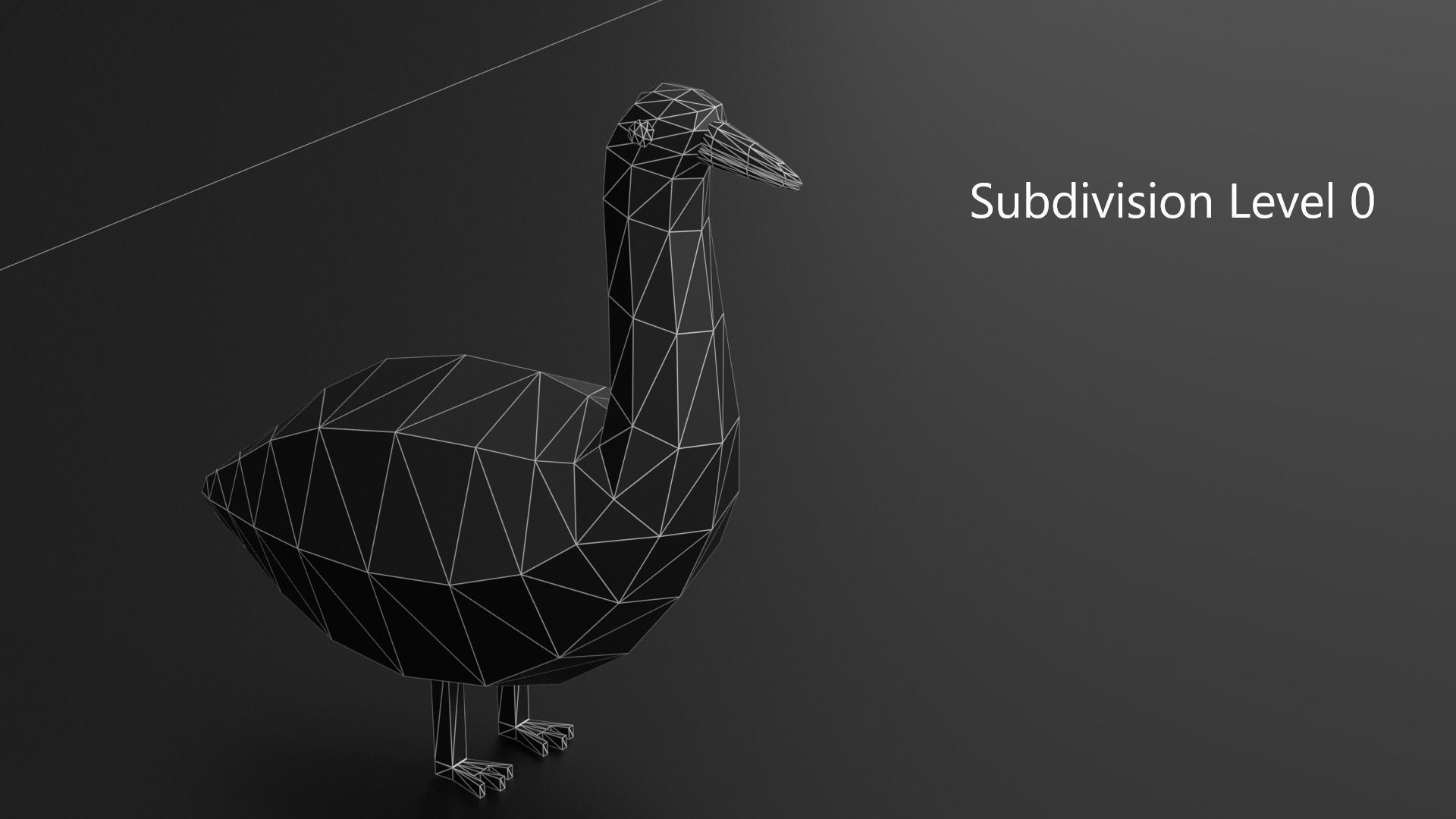 Cartoon Goose Low-poly 3D model_13