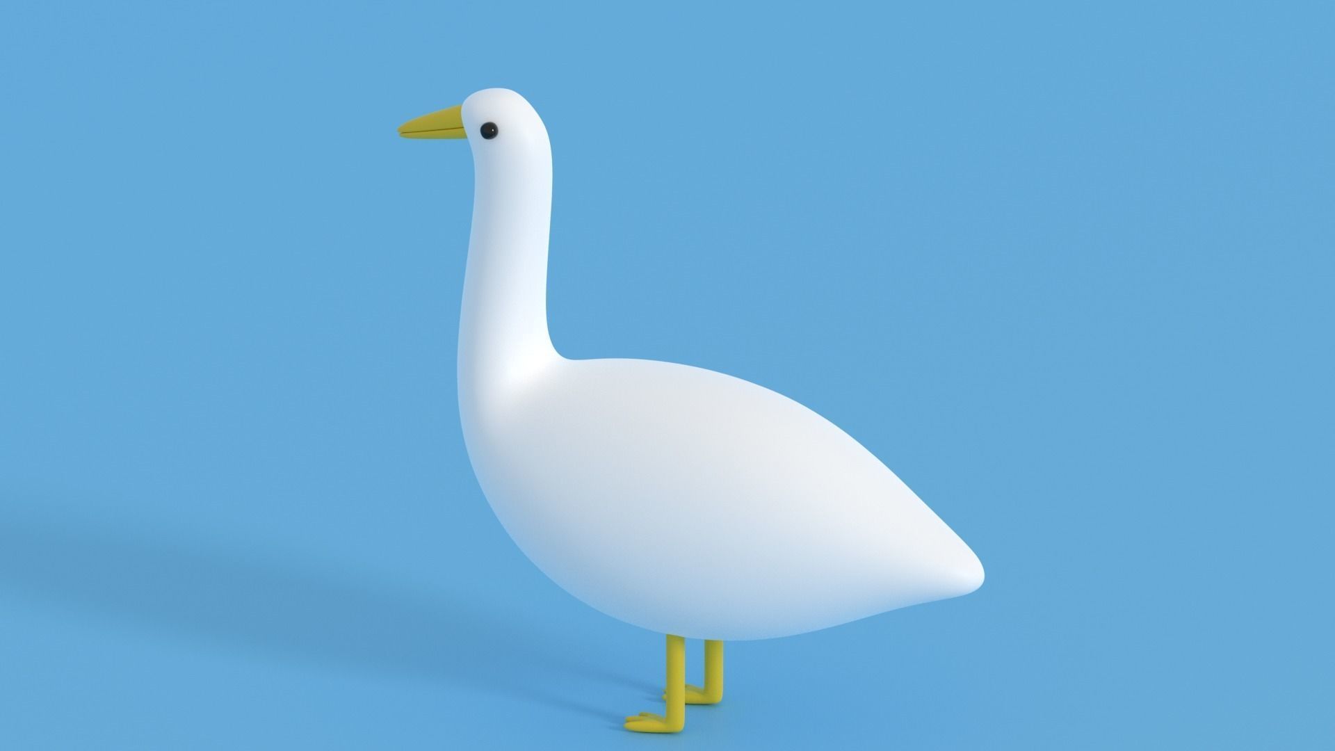 Cartoon Goose Low-poly 3D model_22