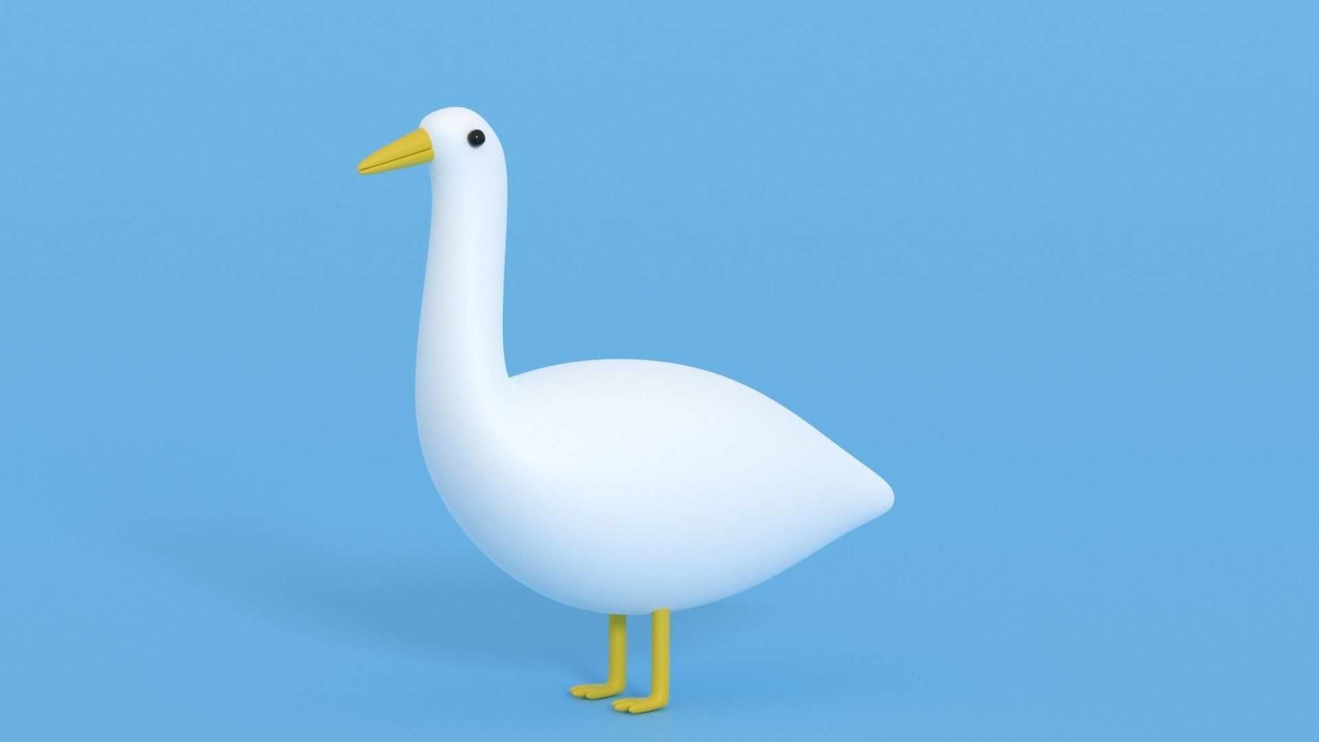 Cartoon Goose Low-poly 3D model_6