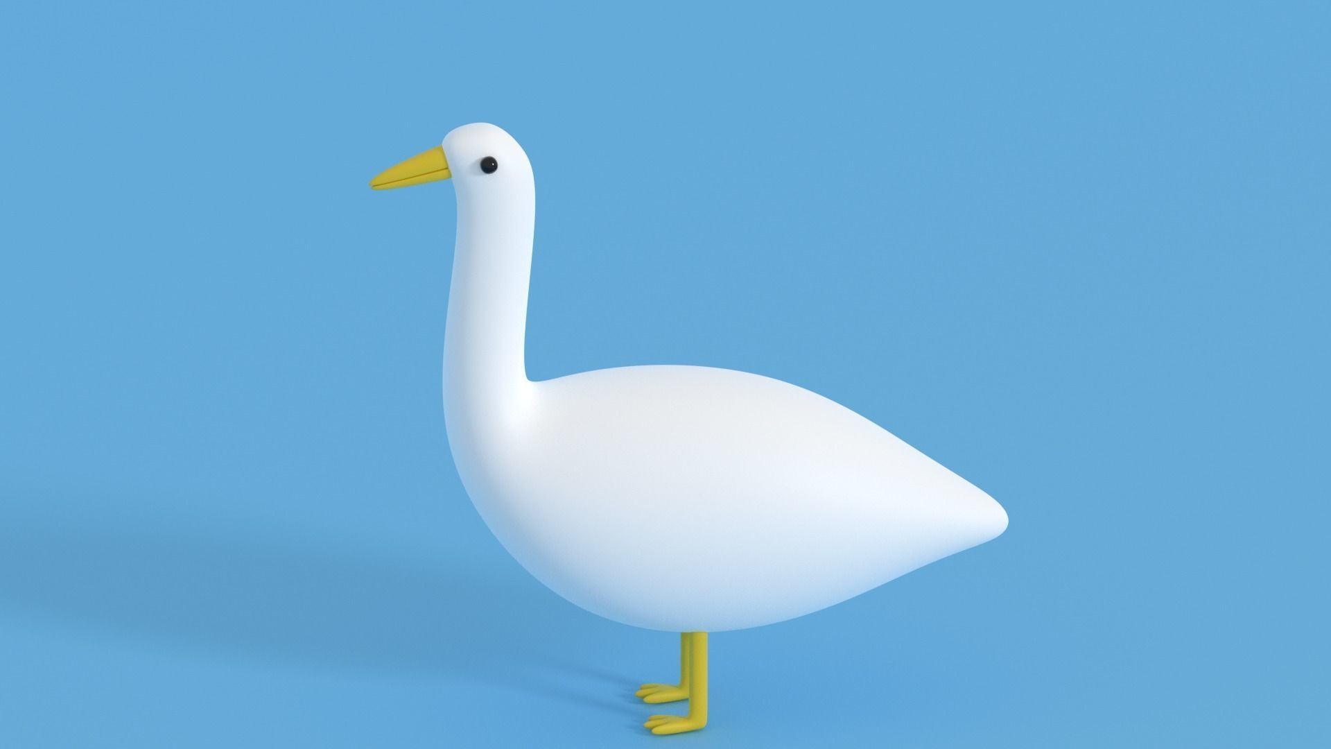 Cartoon Goose Low-poly 3D model_23