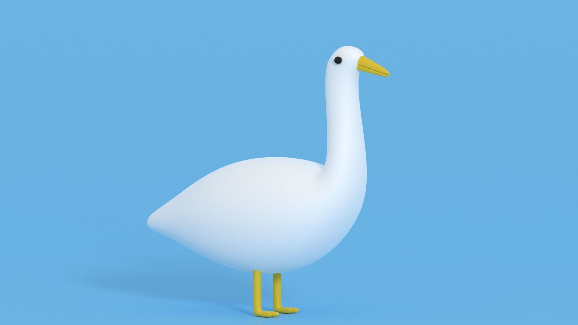 Cartoon Goose Low-poly 3D model_2