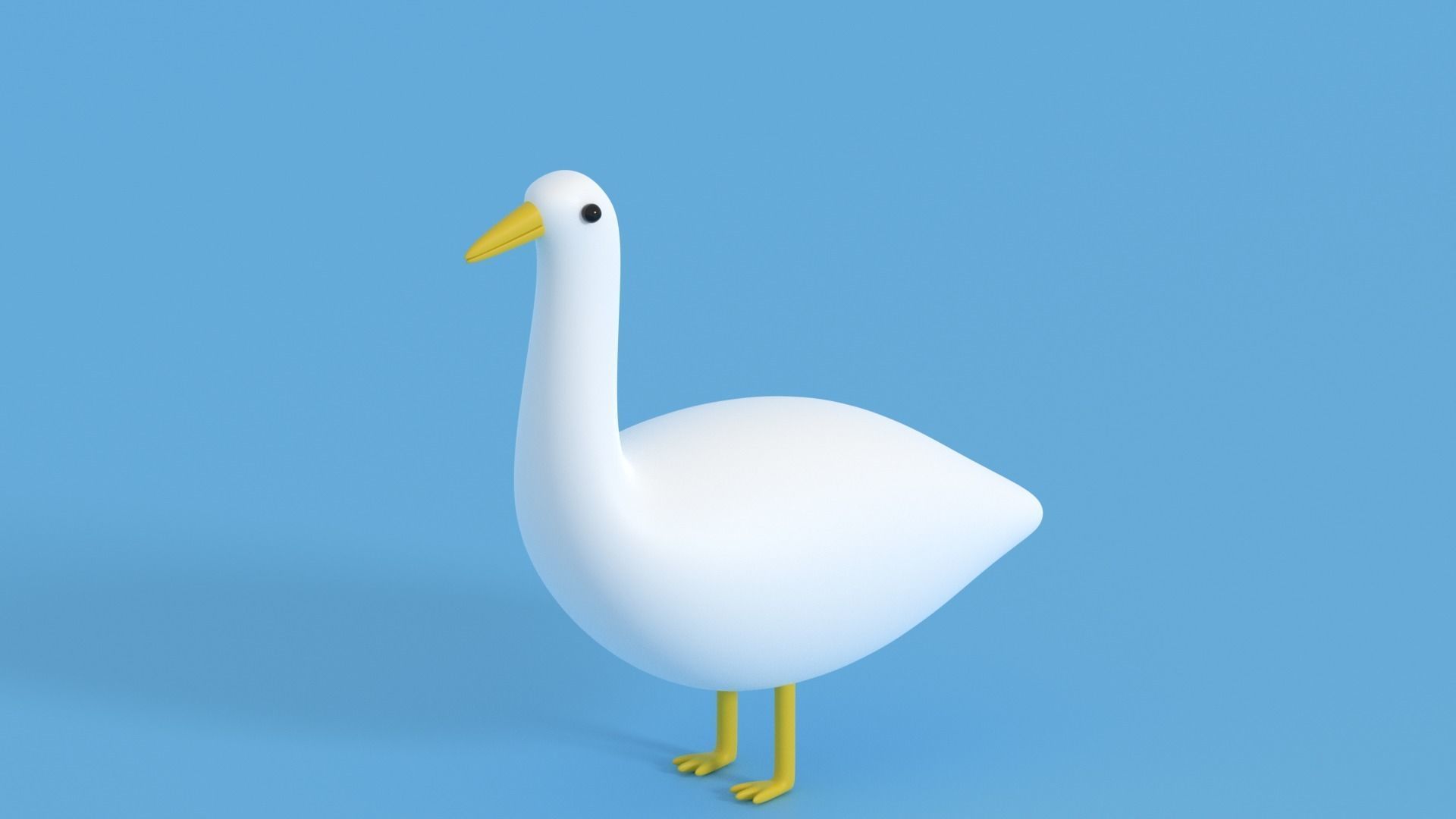Cartoon Goose Low-poly 3D model_24