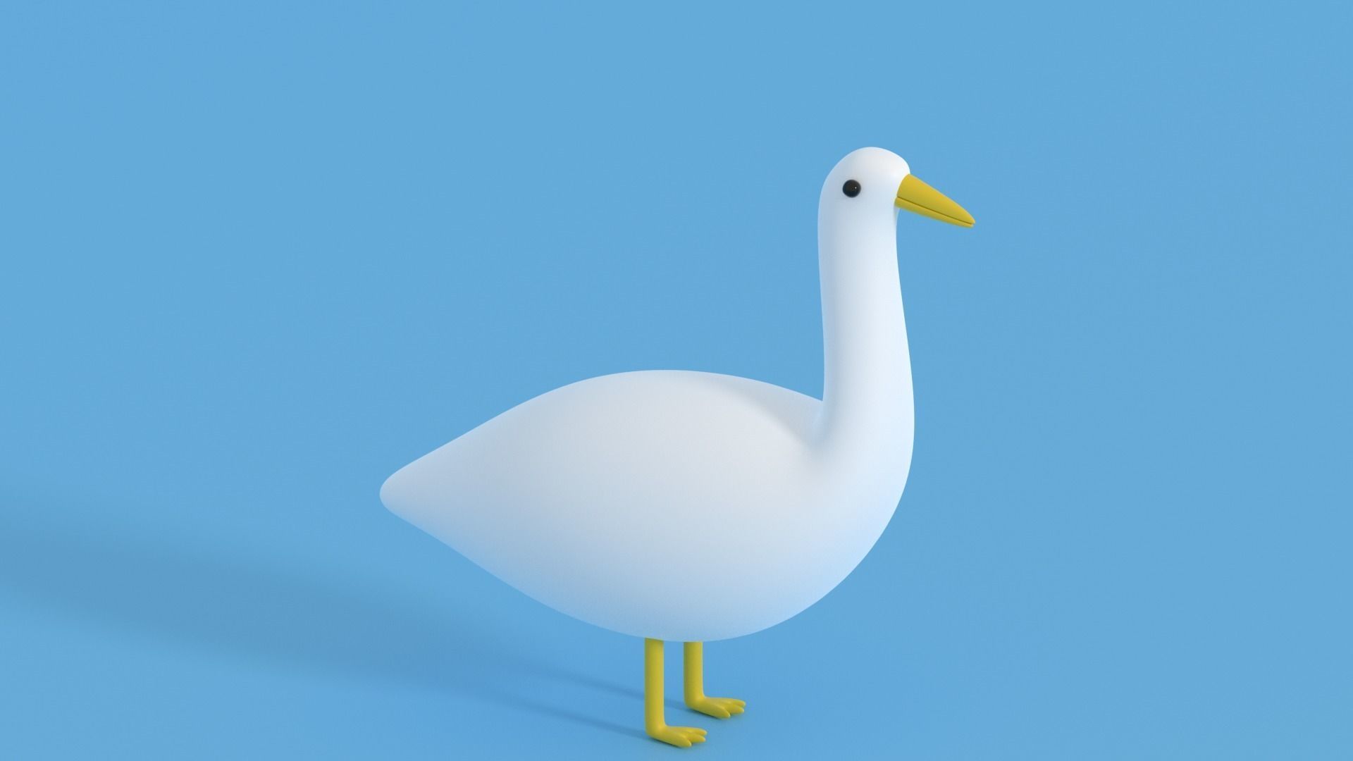 Cartoon Goose Low-poly 3D model_16