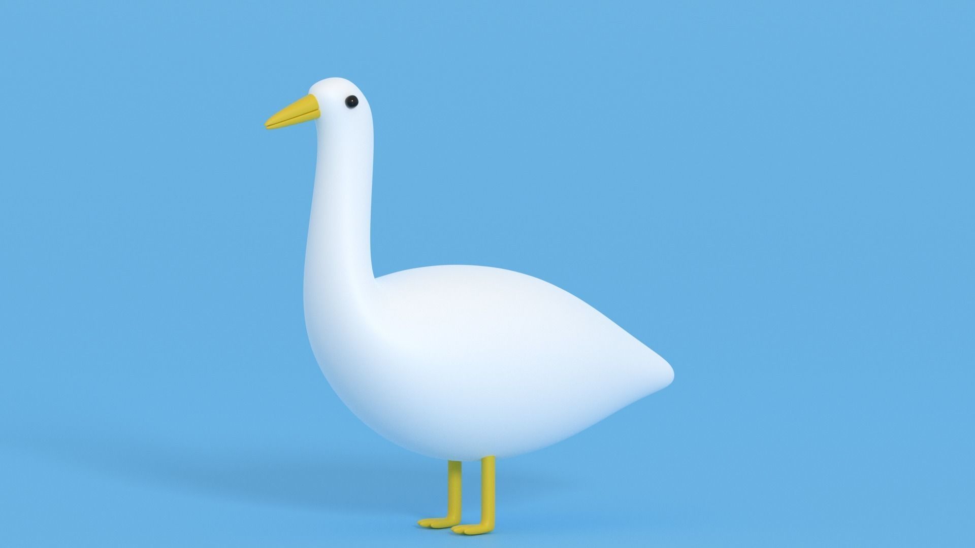 Cartoon Goose Low-poly 3D model_7