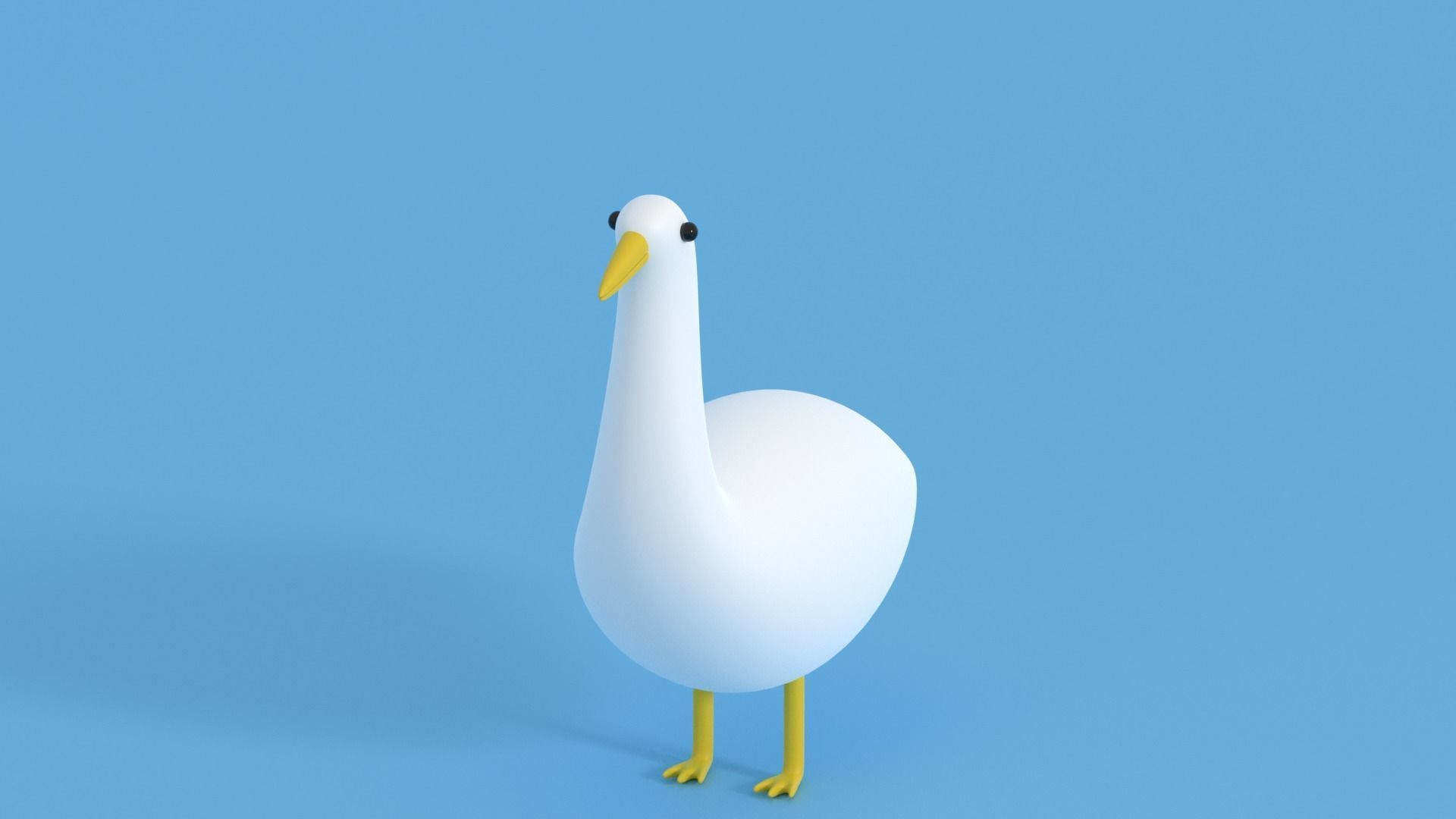 Cartoon Goose Low-poly 3D model_25