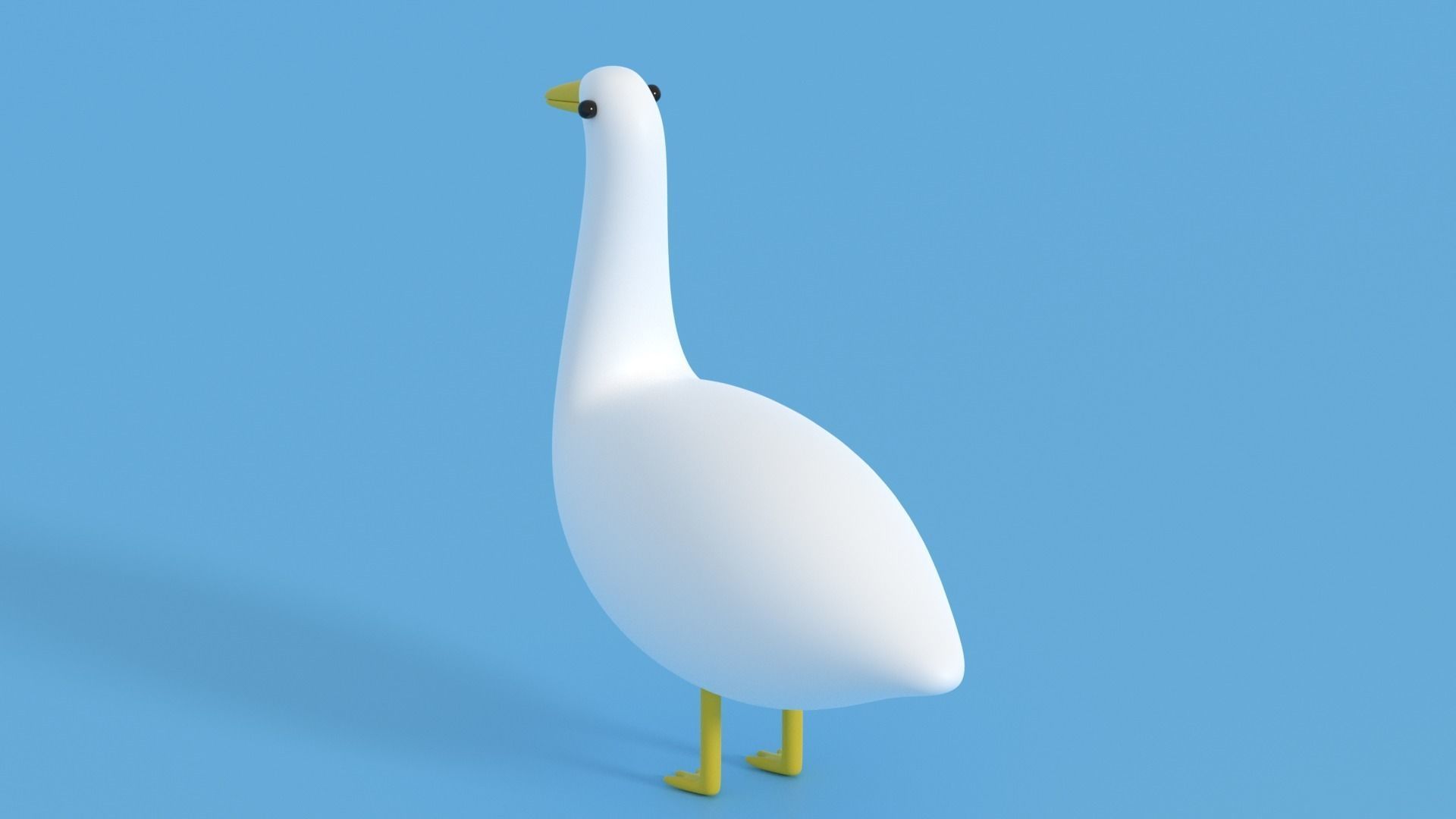 Cartoon Goose Low-poly 3D model_21