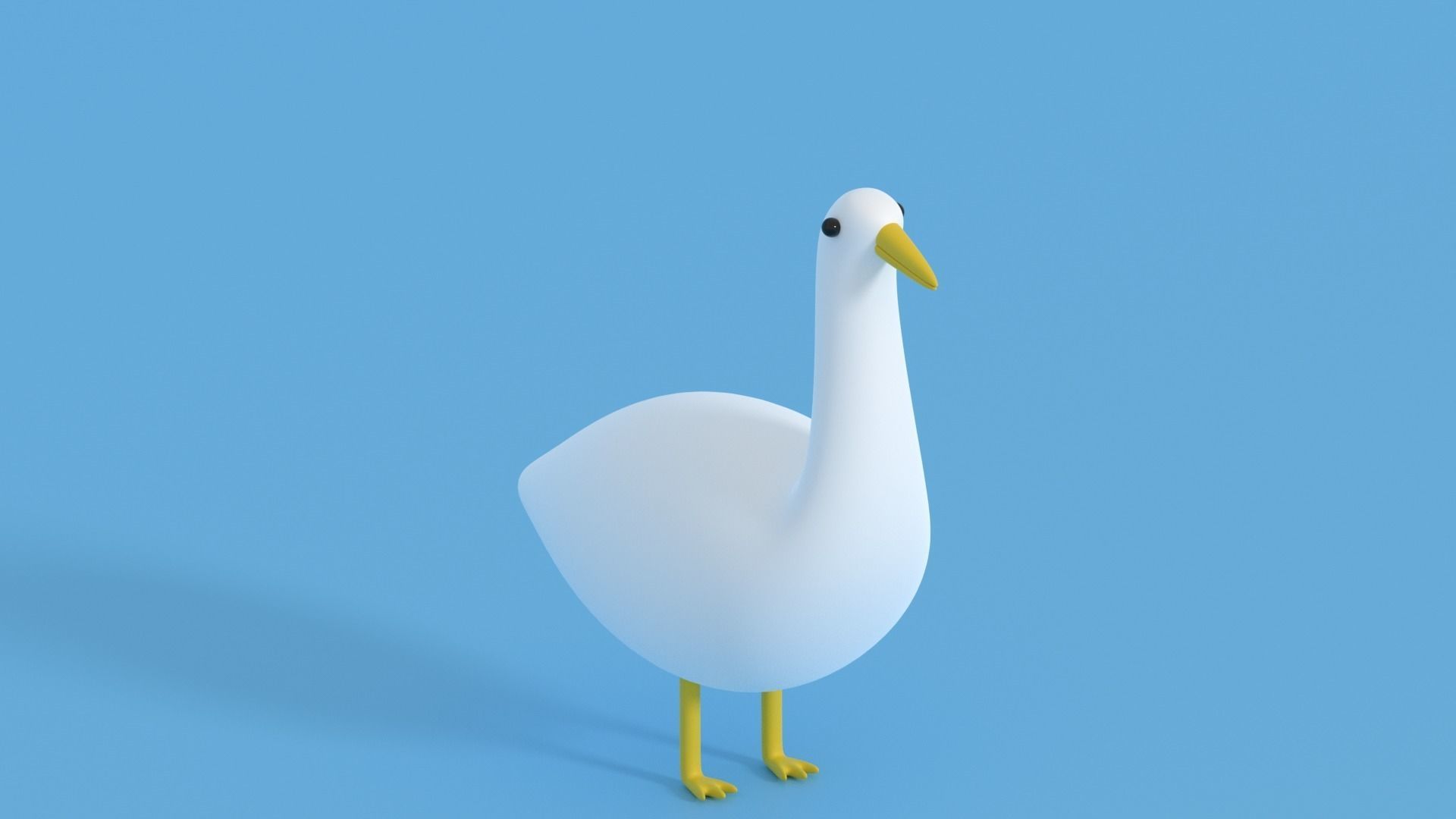 Cartoon Goose Low-poly 3D model_15