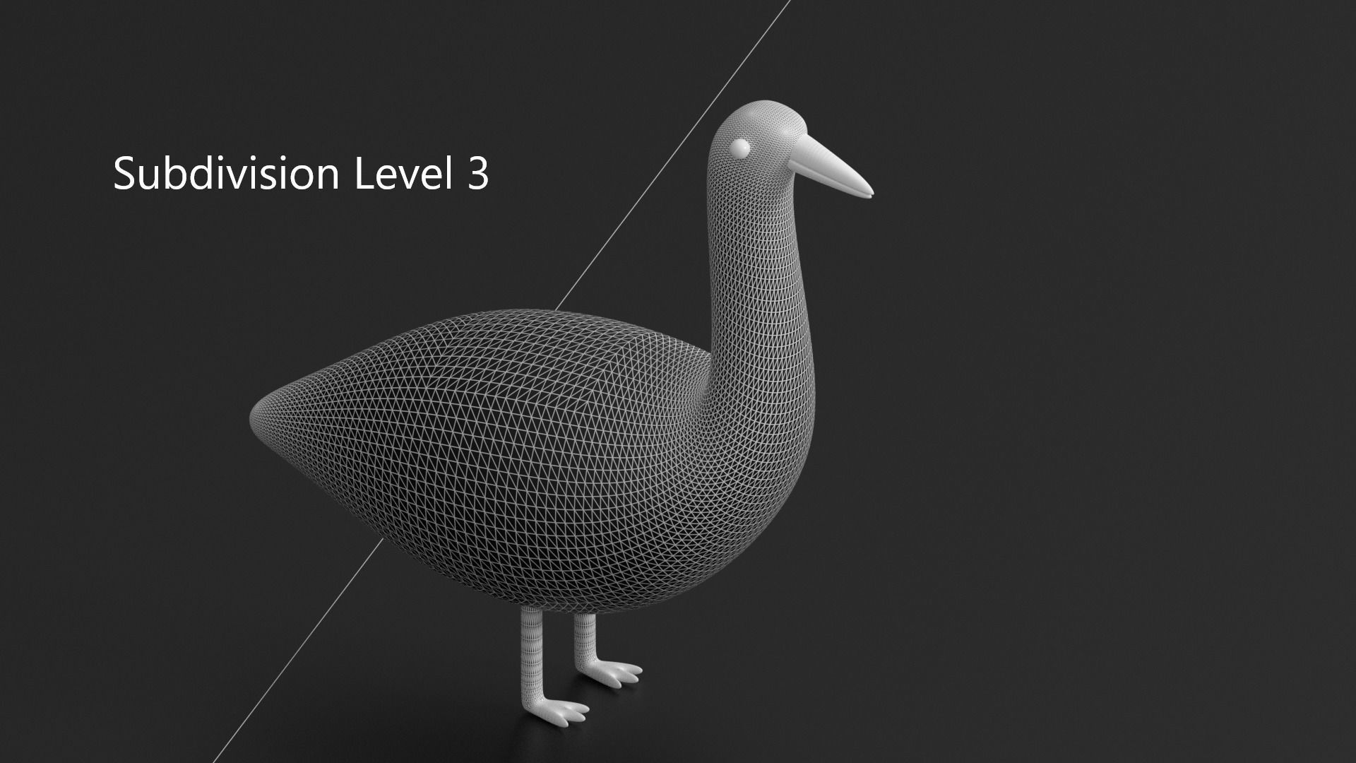 Cartoon Goose Low-poly 3D model_10