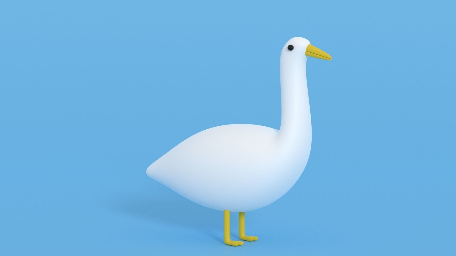 Cartoon Goose Low-poly 3D model_1