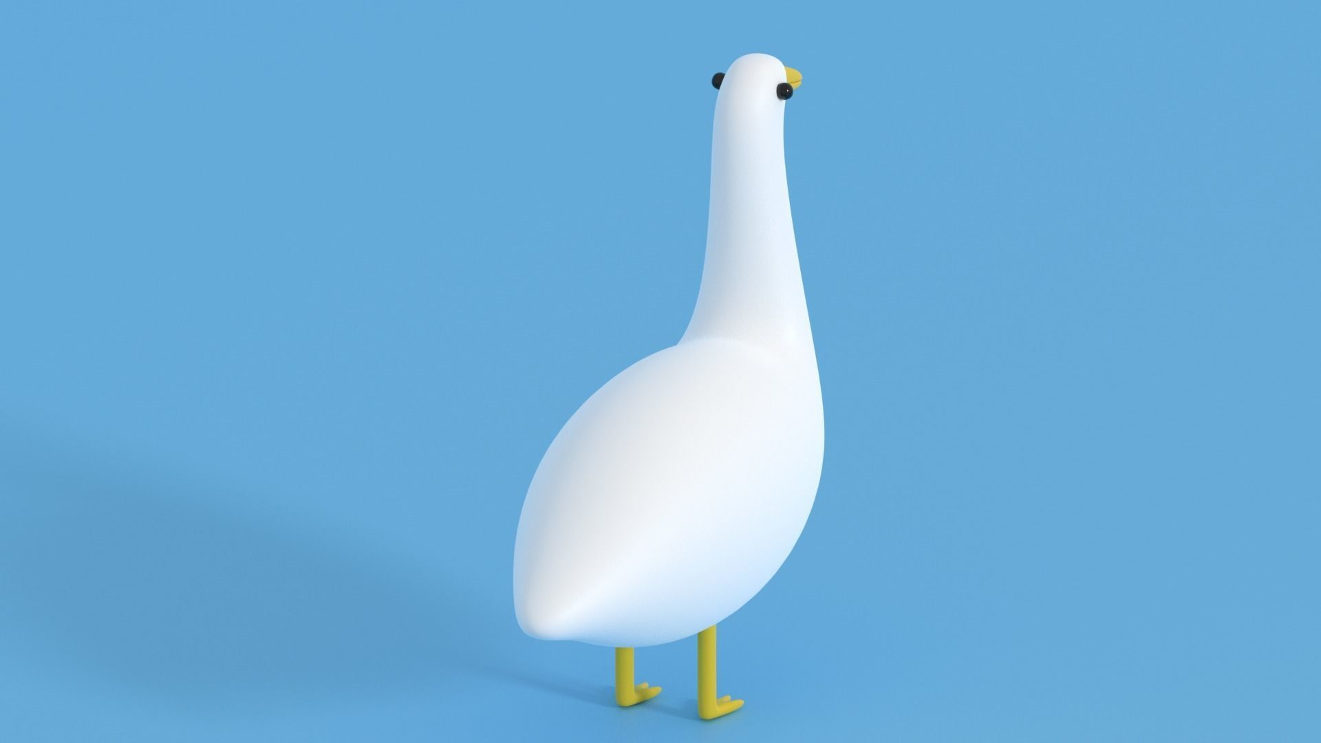 Cartoon Goose Low-poly 3D model_19