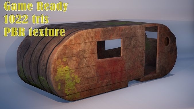 Old Trailer PBR Free low-poly 3D model