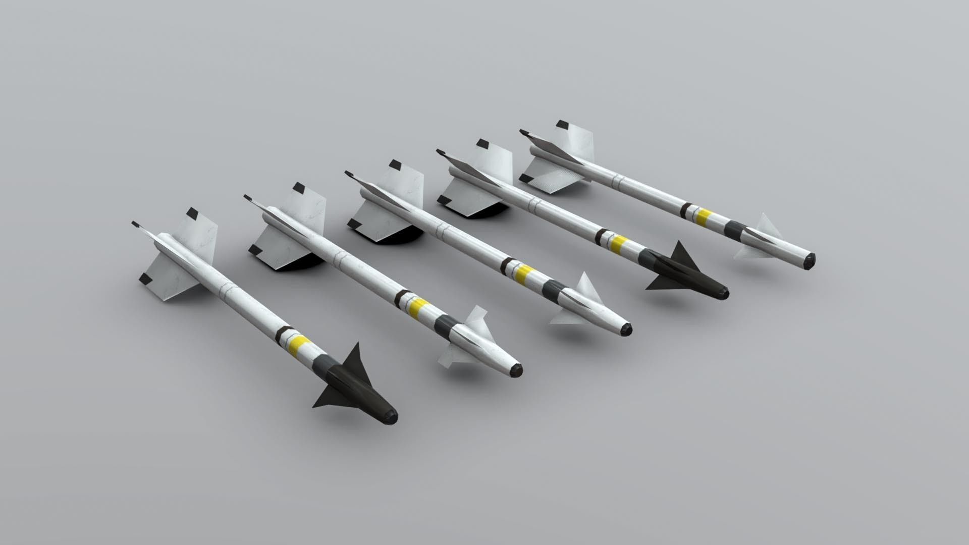 AIM-9 Sidewinder Pack Low-poly 3D model_3