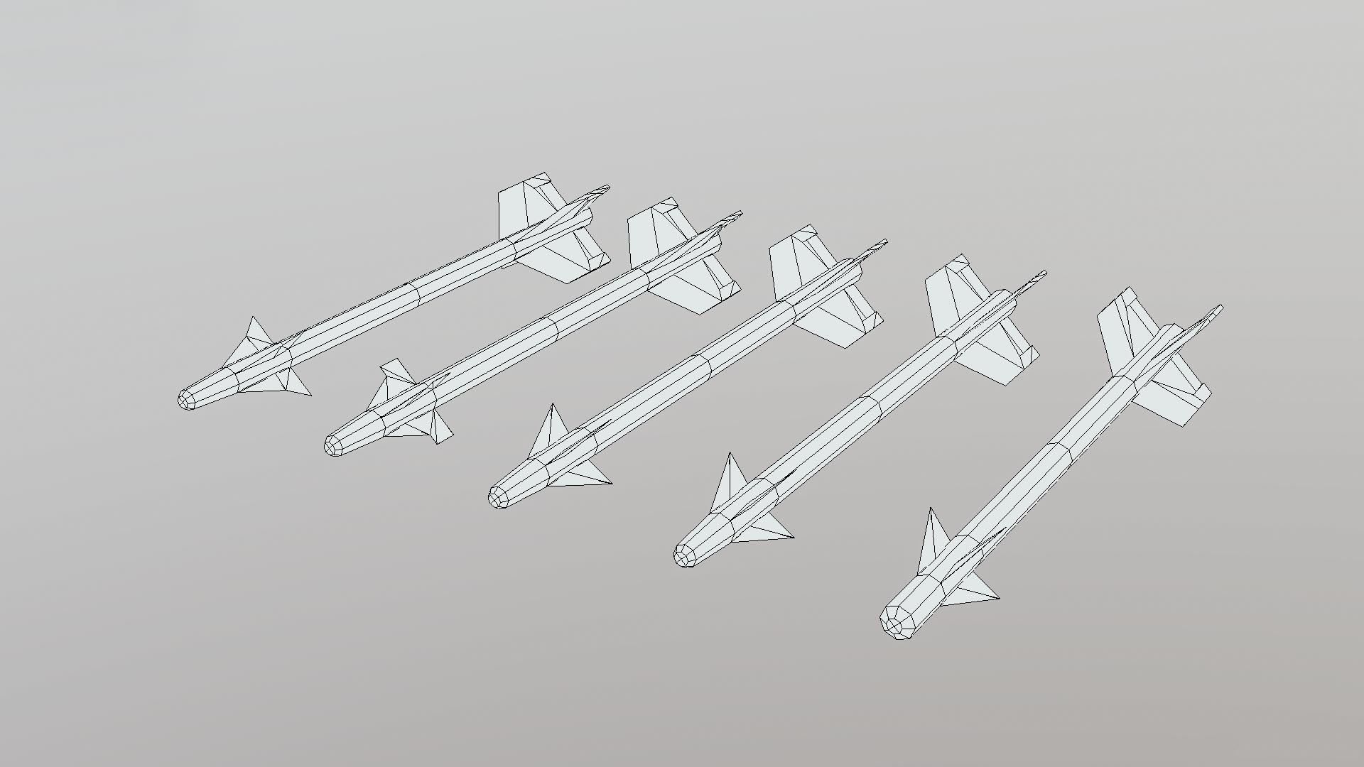 AIM-9 Sidewinder Pack Low-poly 3D model_6