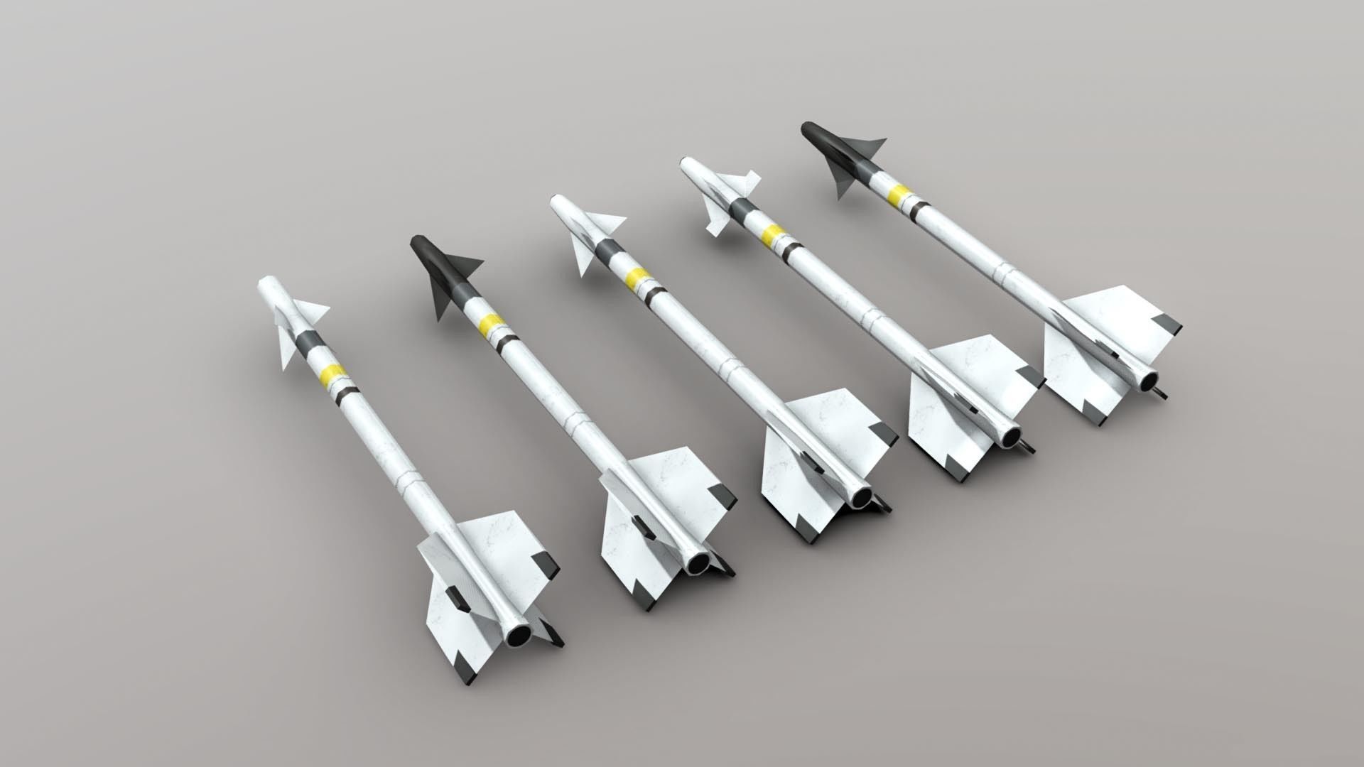 AIM-9 Sidewinder Pack Low-poly 3D model_2