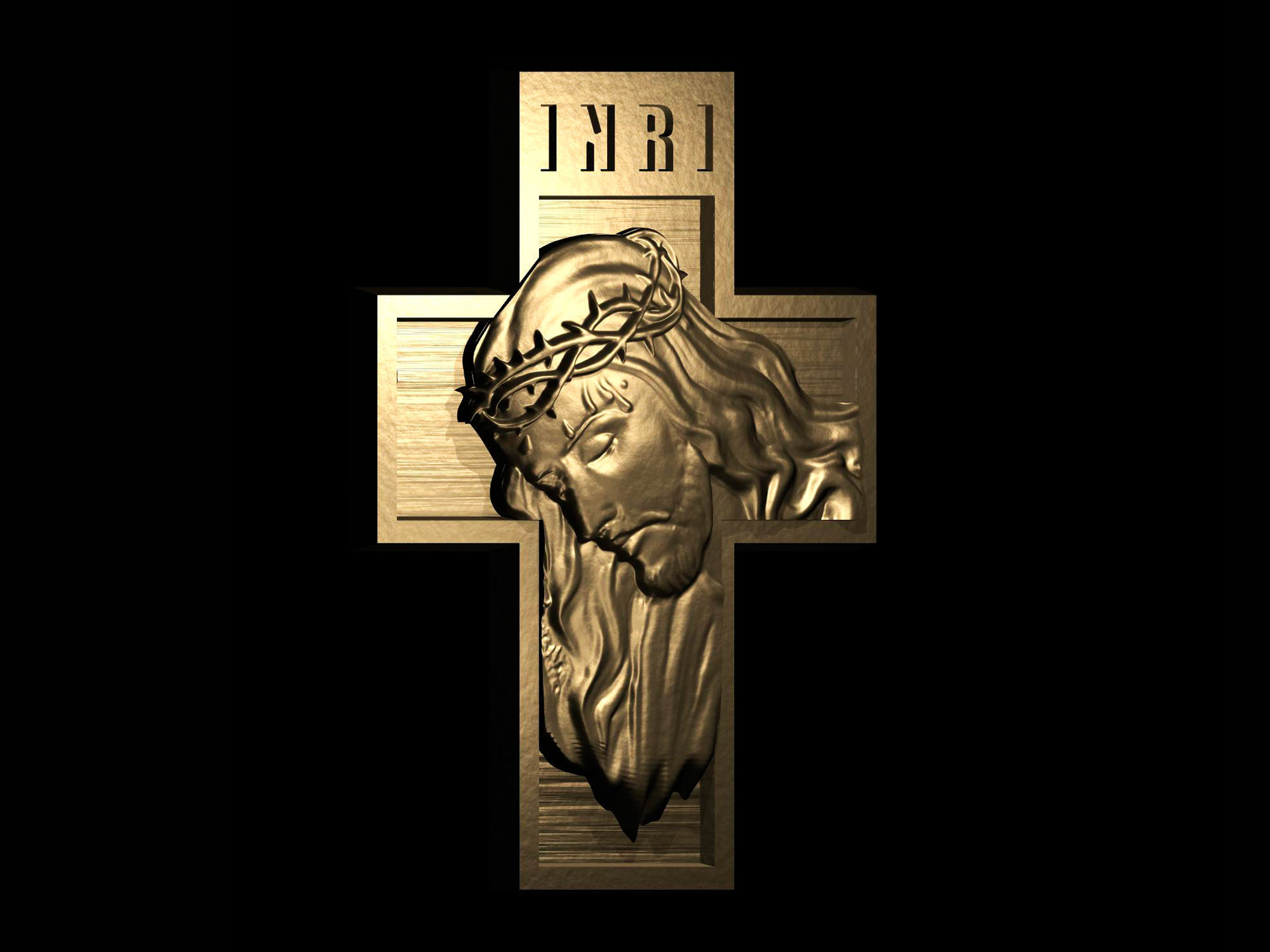 Jesus on the Cross 3d model for CNC machines and 3d printers 3D print model_12