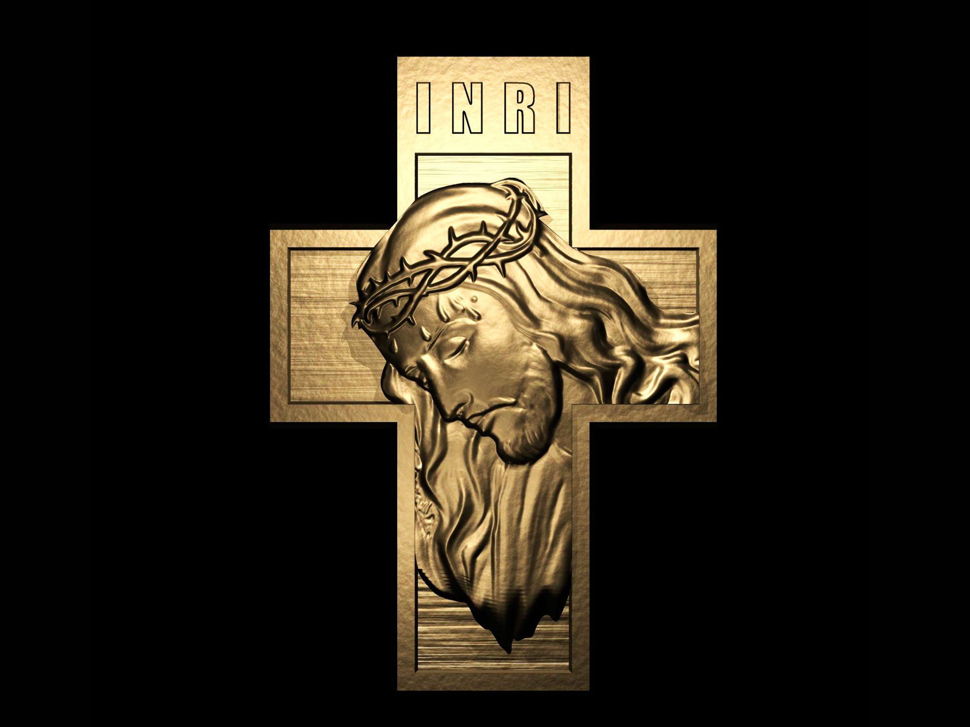 Jesus on the Cross 3d model for CNC machines and 3d printers 3D print model_11