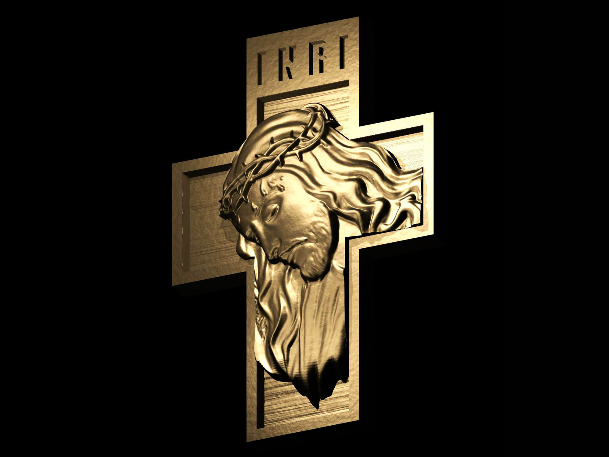 Jesus on the Cross 3d model for CNC machines and 3d printers 3D print model_3