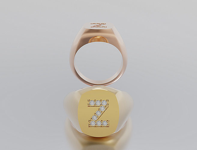 Letter Ring 3D print model