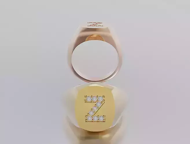 Letter Ring 3D print model