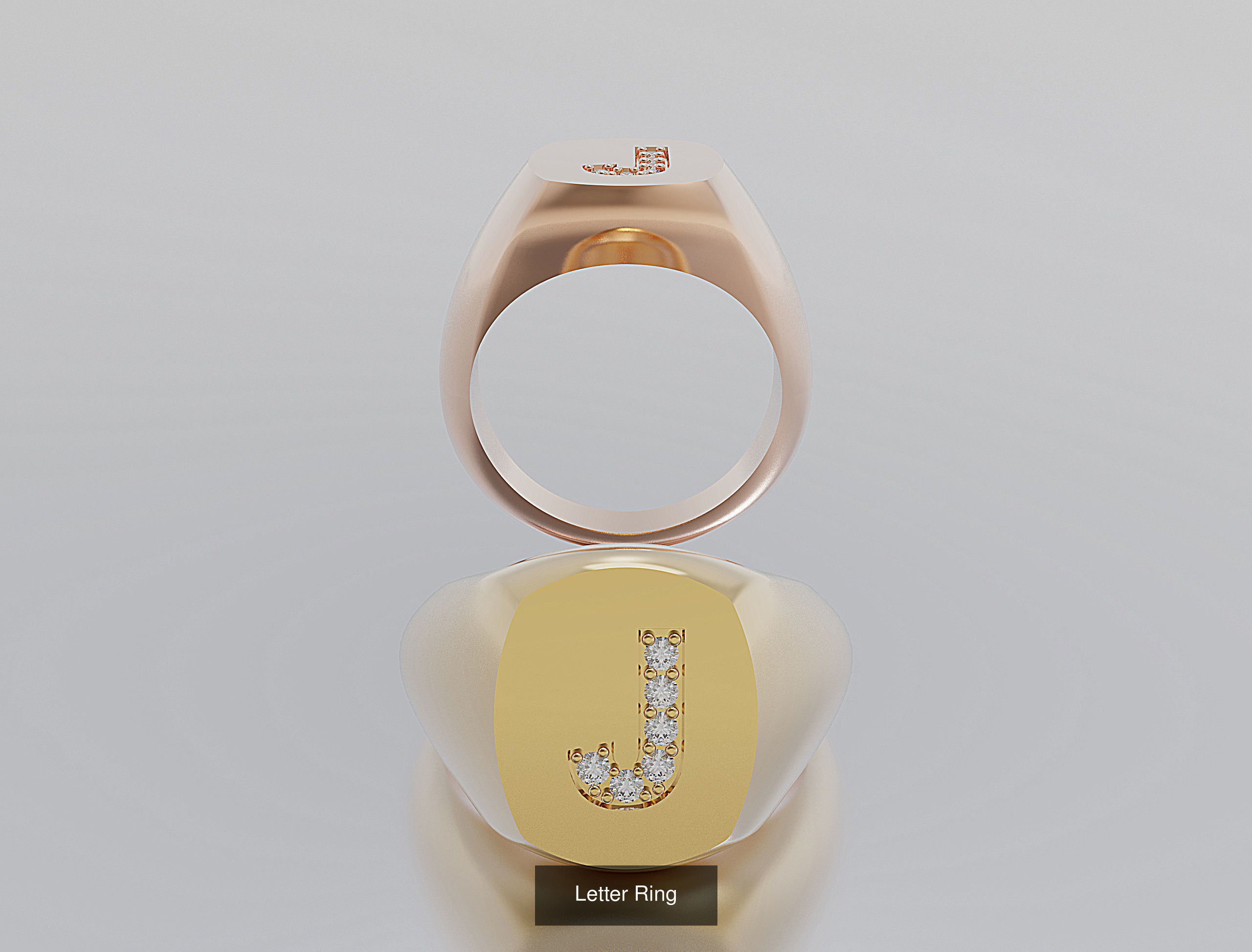 Letter Rings 3D Model Collection_13