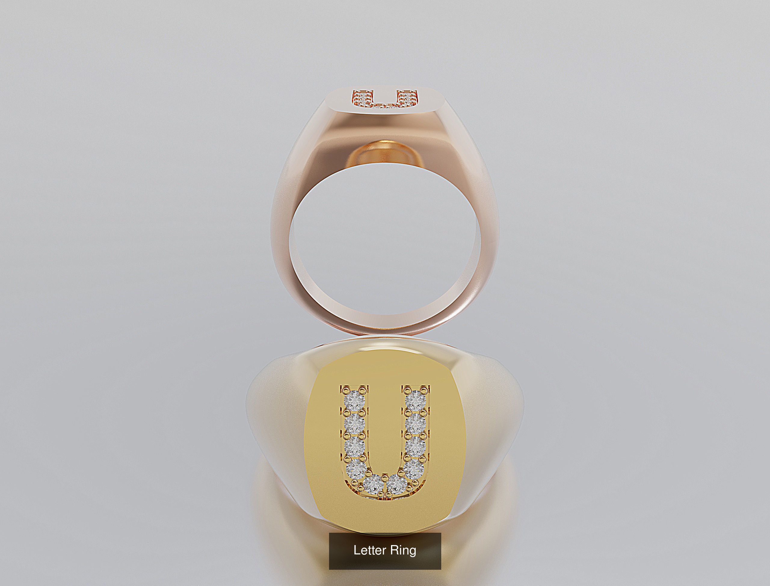 Letter Rings 3D Model Collection_24